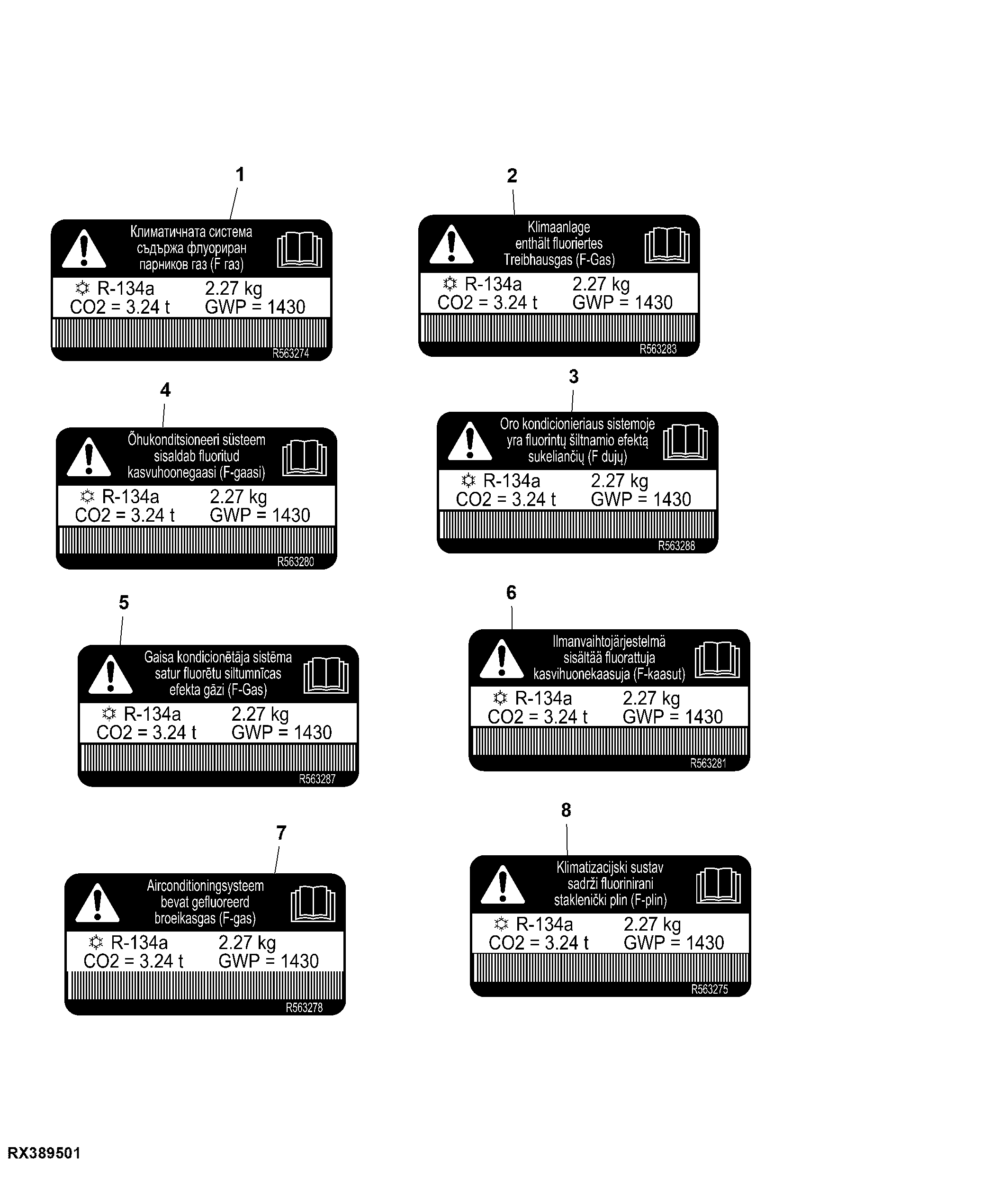 Label, Air Conditioning System For (EU) (105229 - )