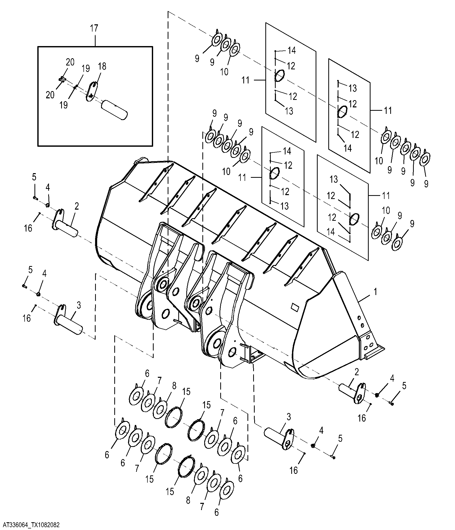 Bucket Pins for 5.5 m³ (7.25 yd³) General Purpose Bucket