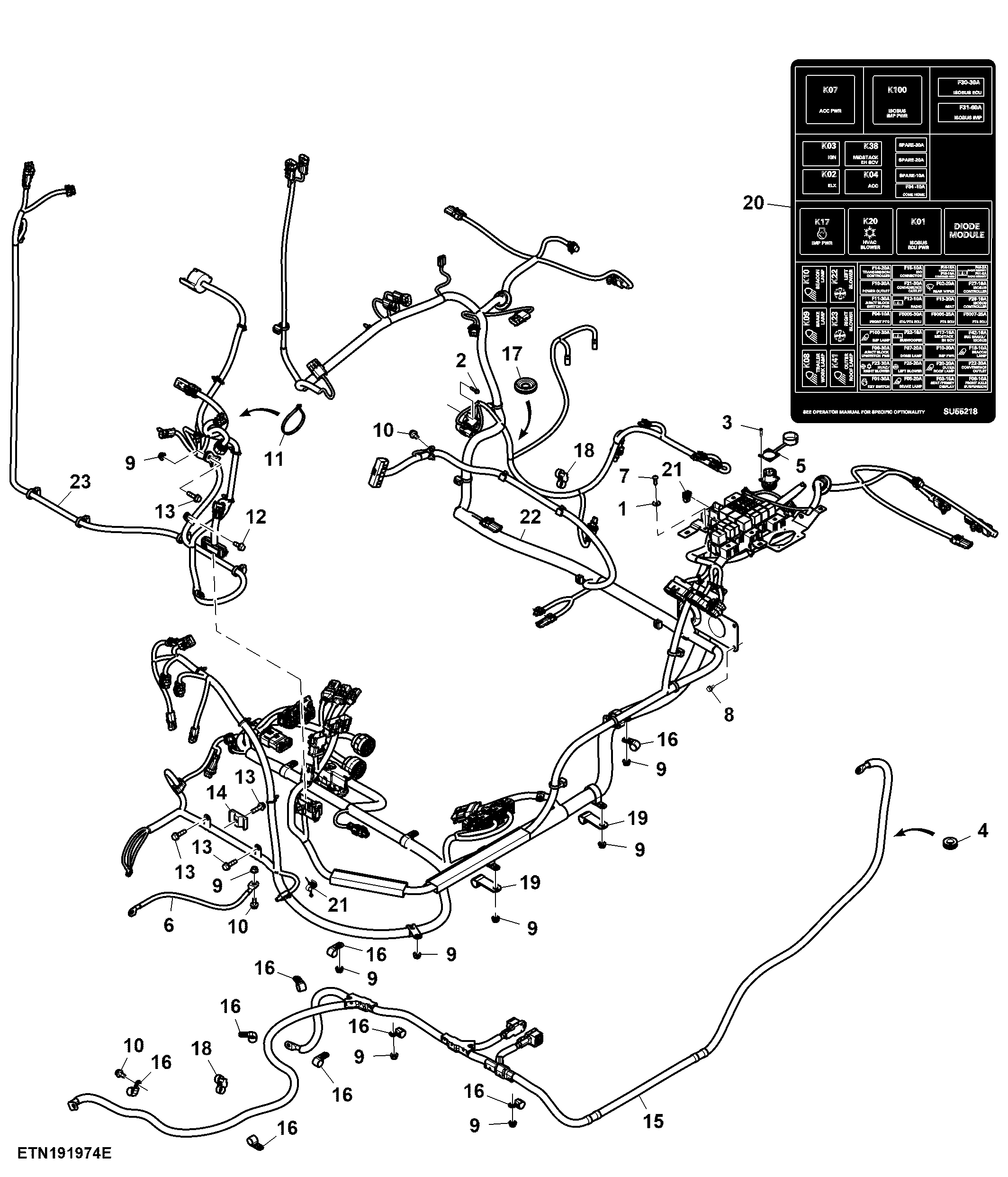 Cab Wiring Harness, PowrQuad™ Transmission, CommandARM™(2/9)