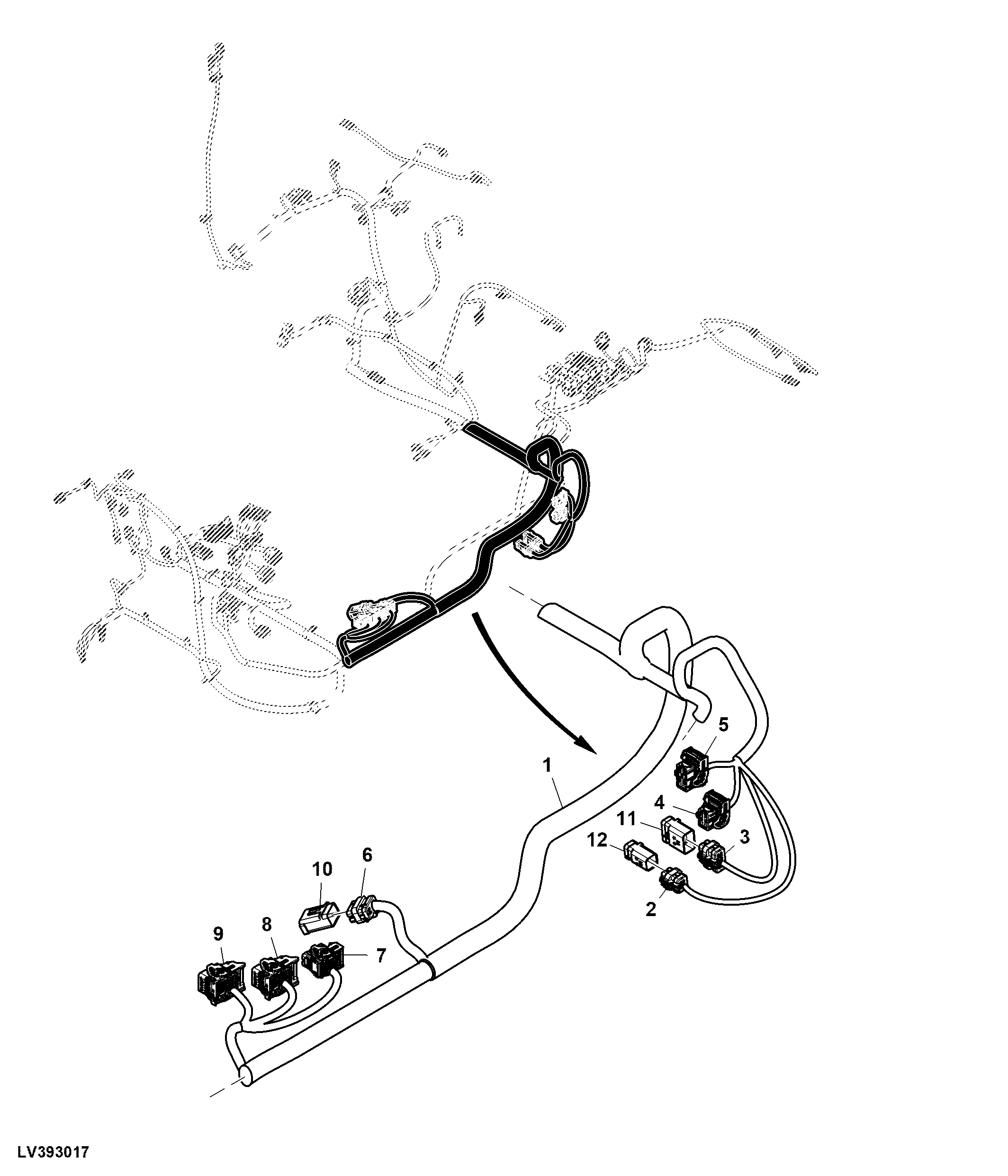 Cab Wiring Harness, Powershift™ Transmission, CommandARM™ (3/9)