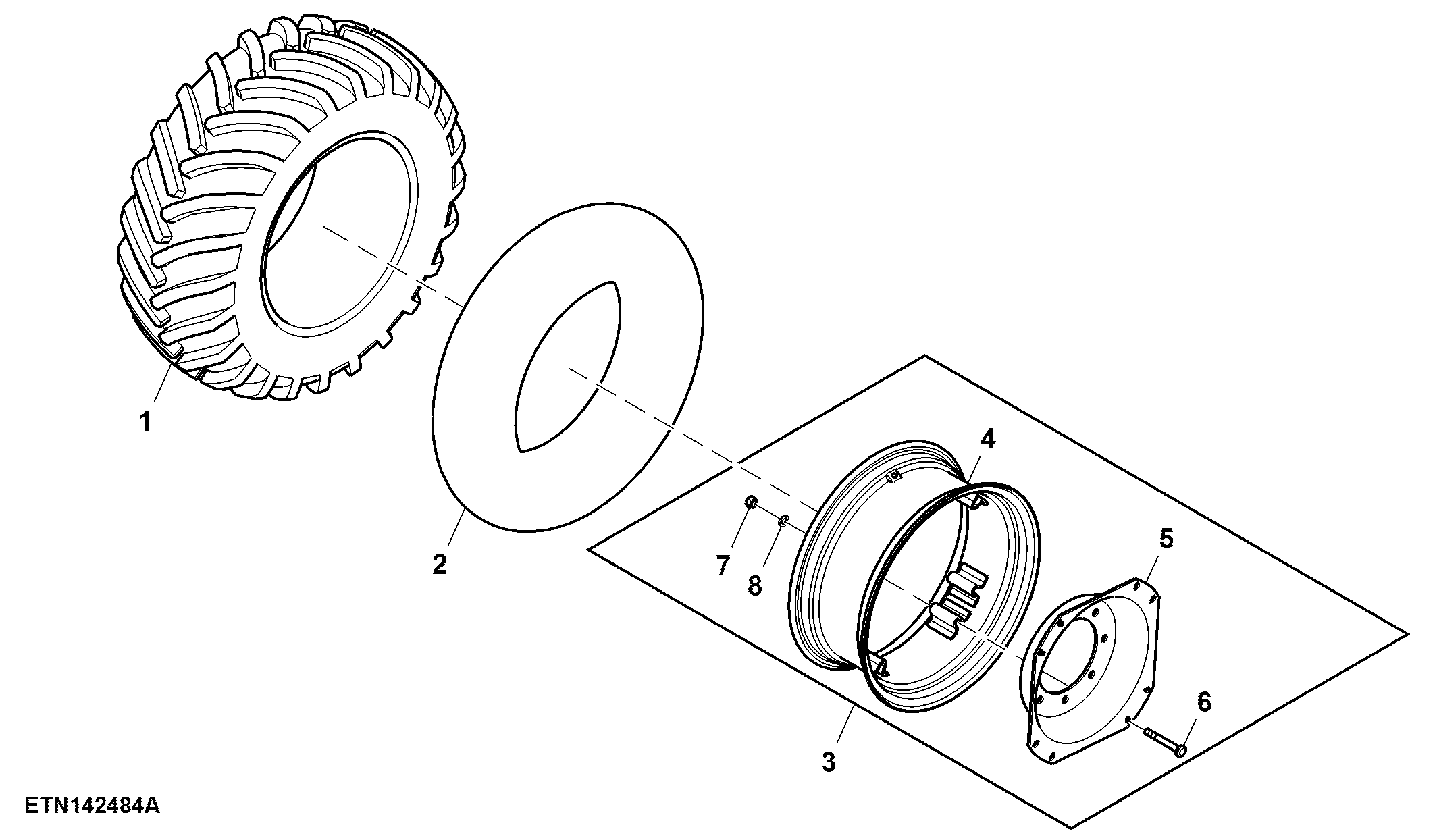 Front Wheels, Rim W10 X 24, Tire 11.2-24, Paddy