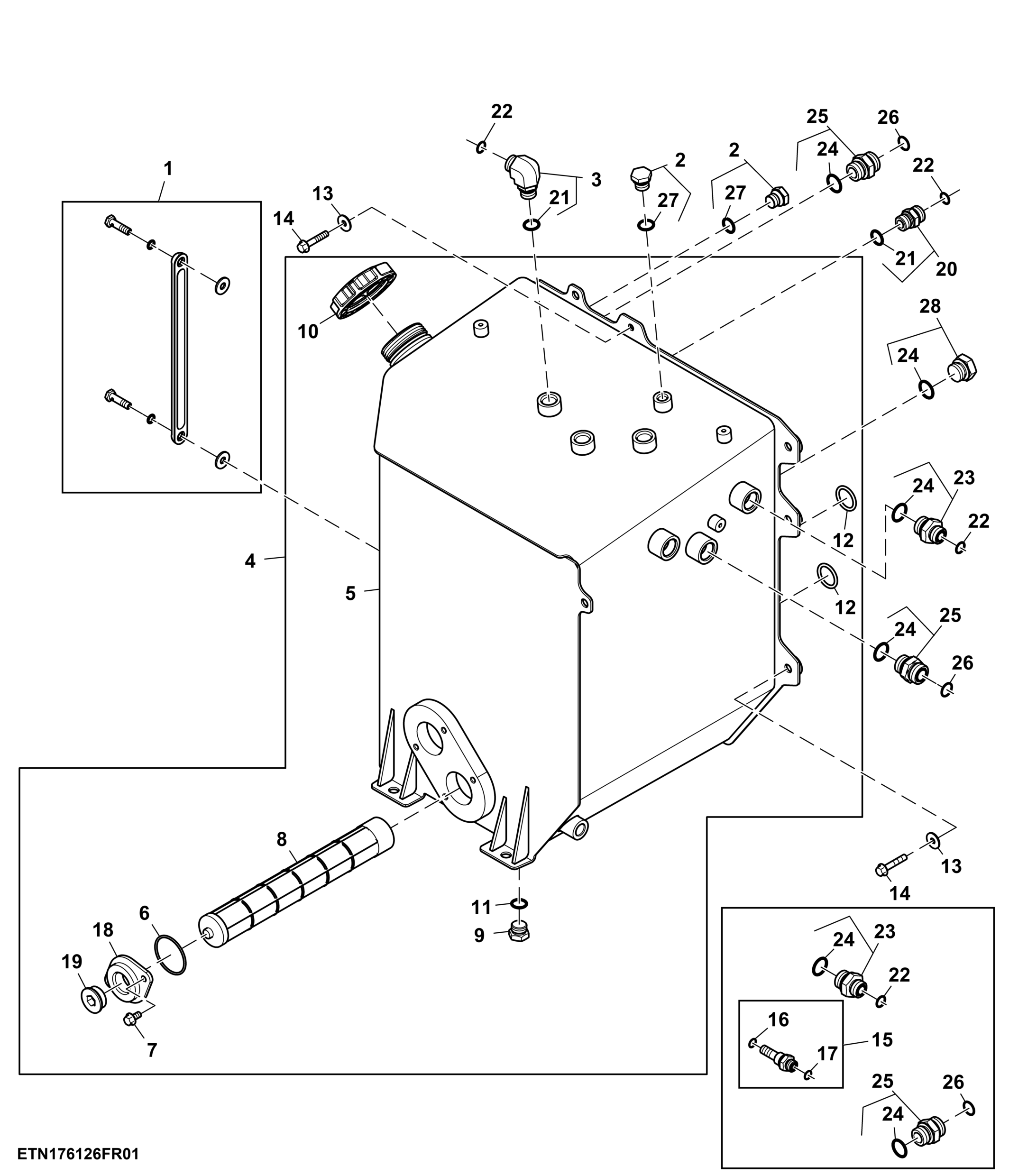 Hydraulic Reservoir, Double Reduction Axle (804101 - )