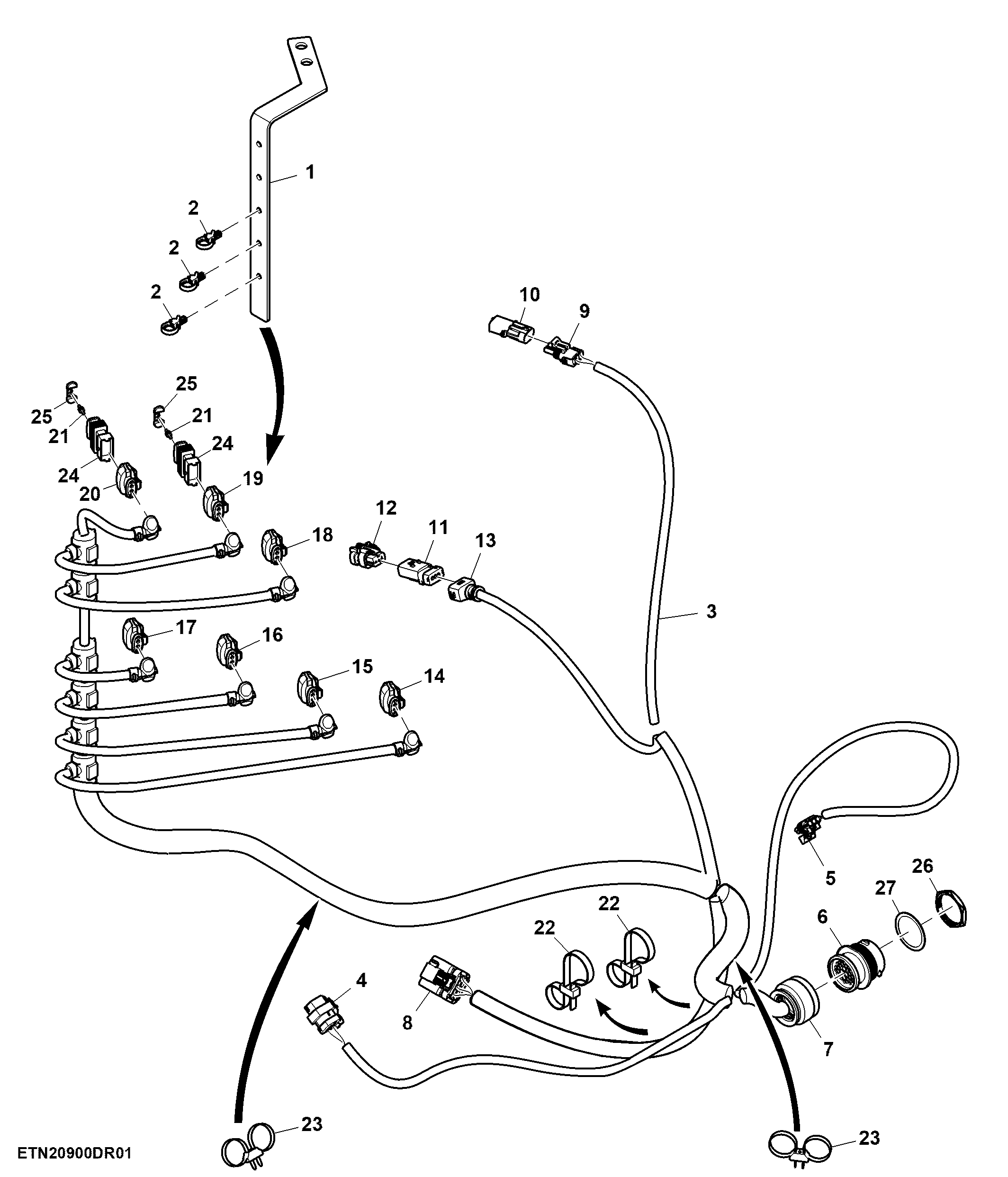 Chassis Wiring Harness, Hitch W/ Quick Coupler, Double Reduction Axle (064037 - )