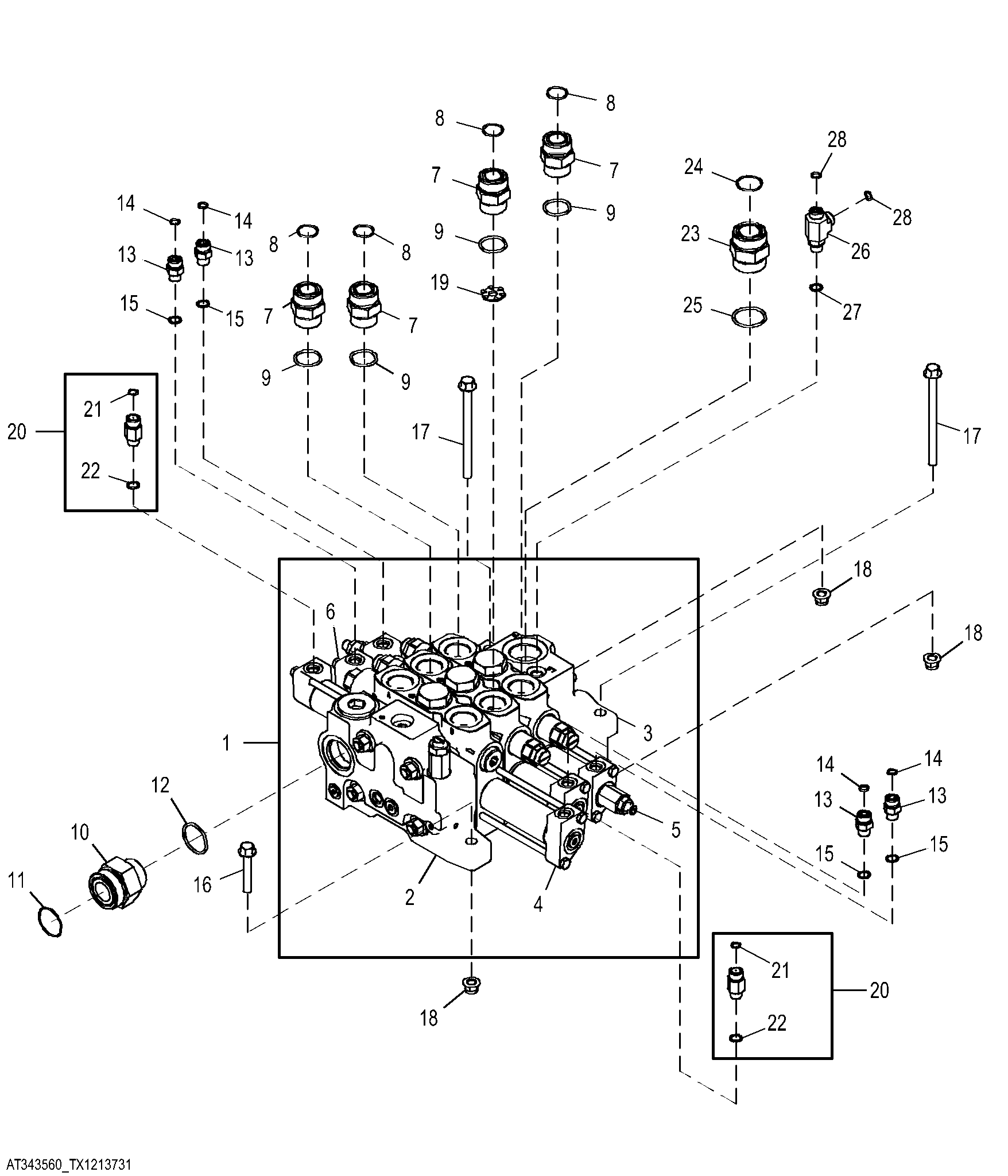 3-Spool Loader Control Valve (Z-Bar) ( - 674384)