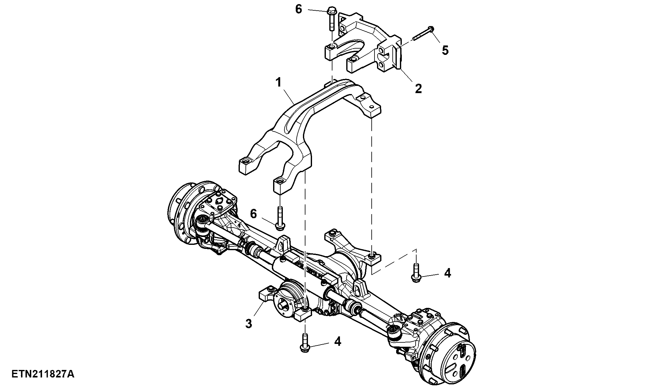 Front Axle, W/ Wheel Angle Sensor Linkage, MFWD