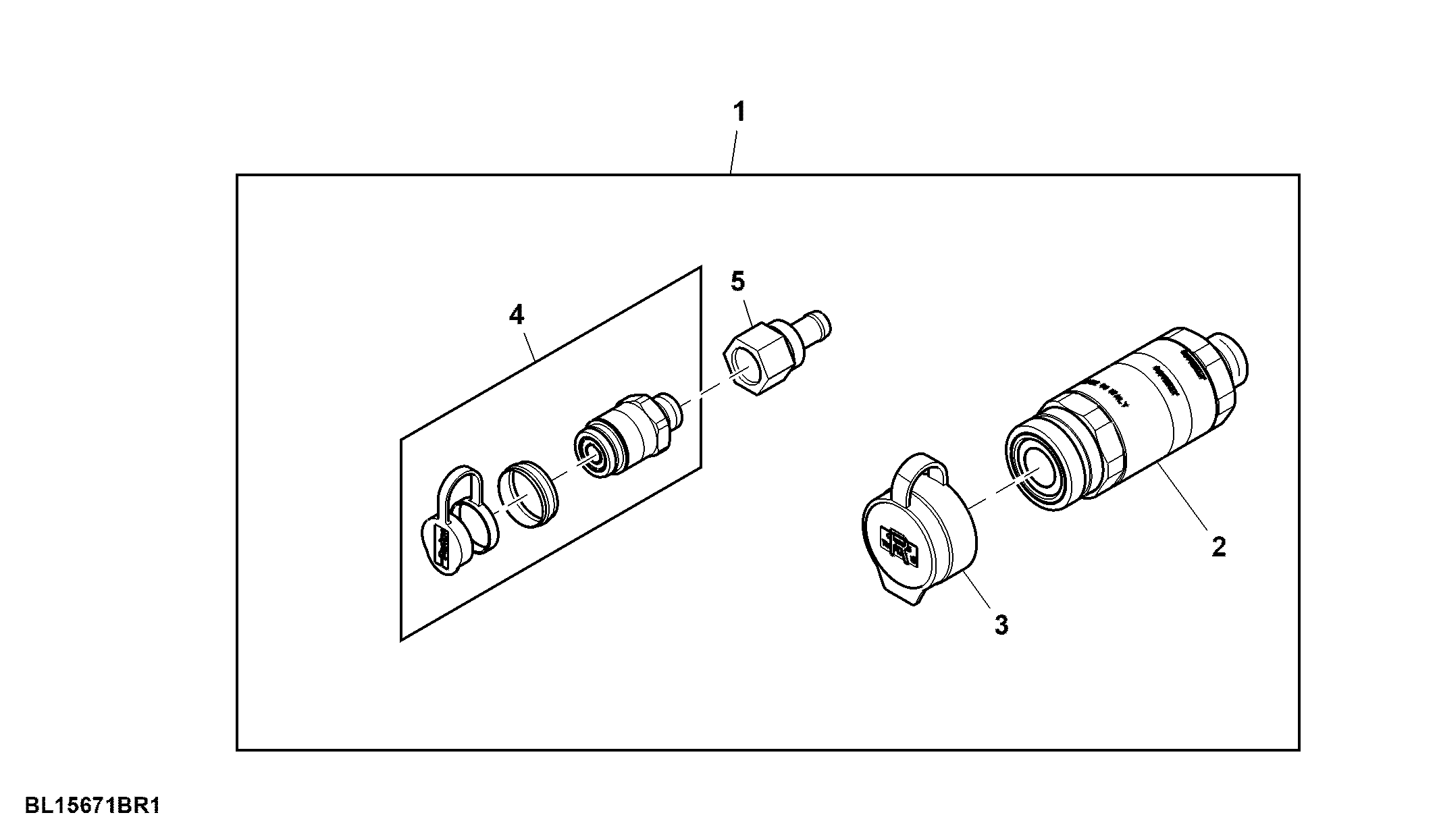 Breakaway Coupler, Oil Return Coupler, Class 2, Attachment