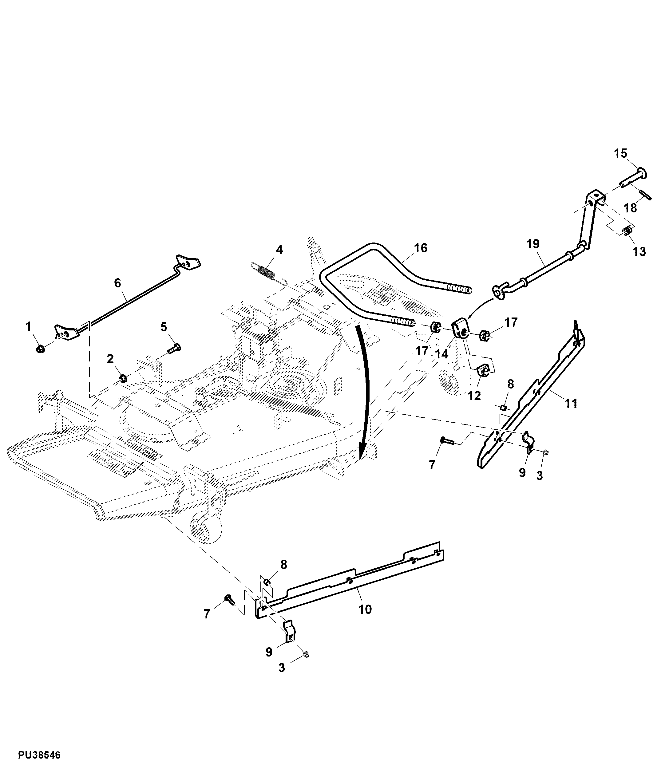 Front and Rear Draft Links and Pivot, 60HC inch