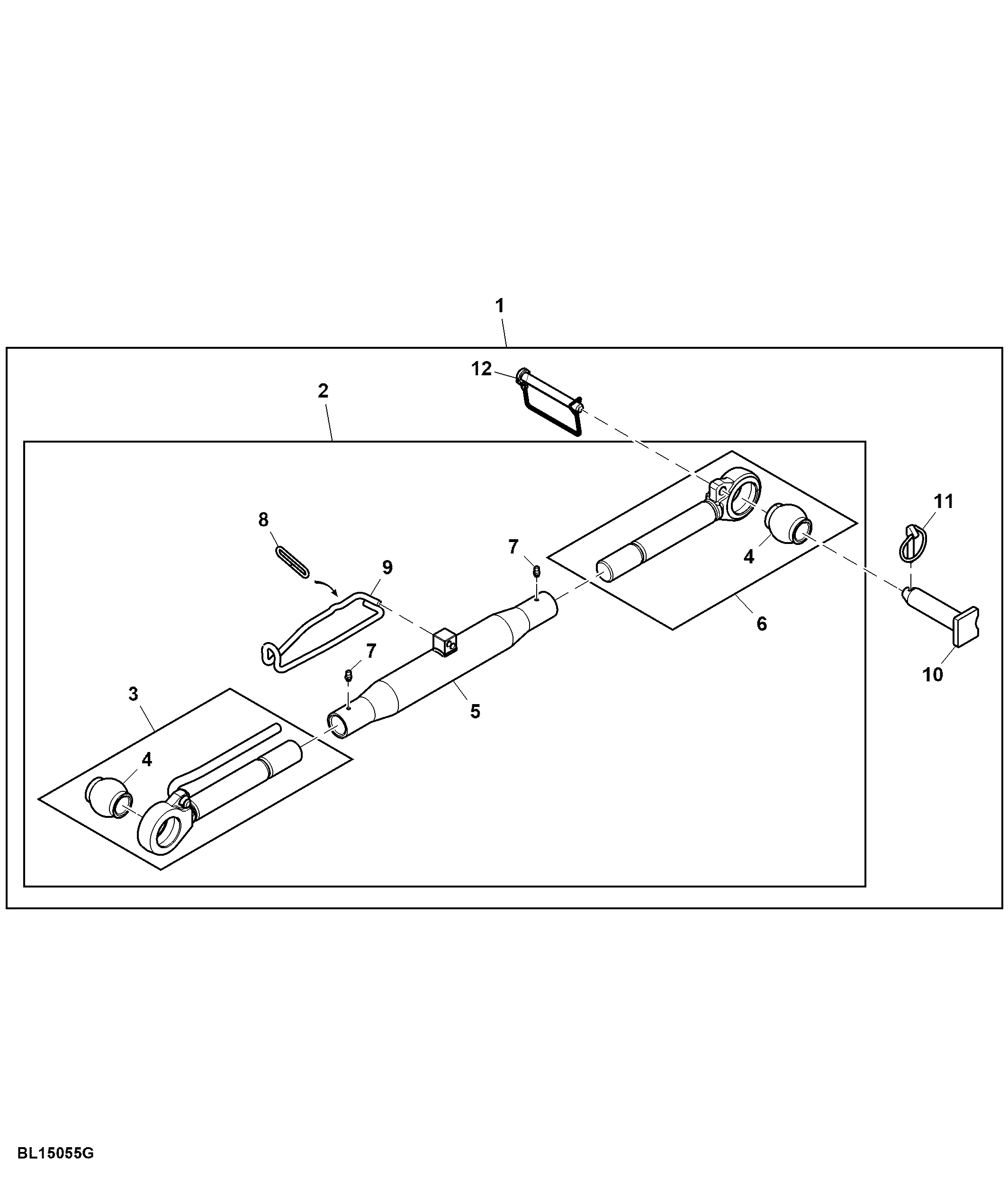 Attachment, Mechanical Center Link, Front Hitch, Category 2