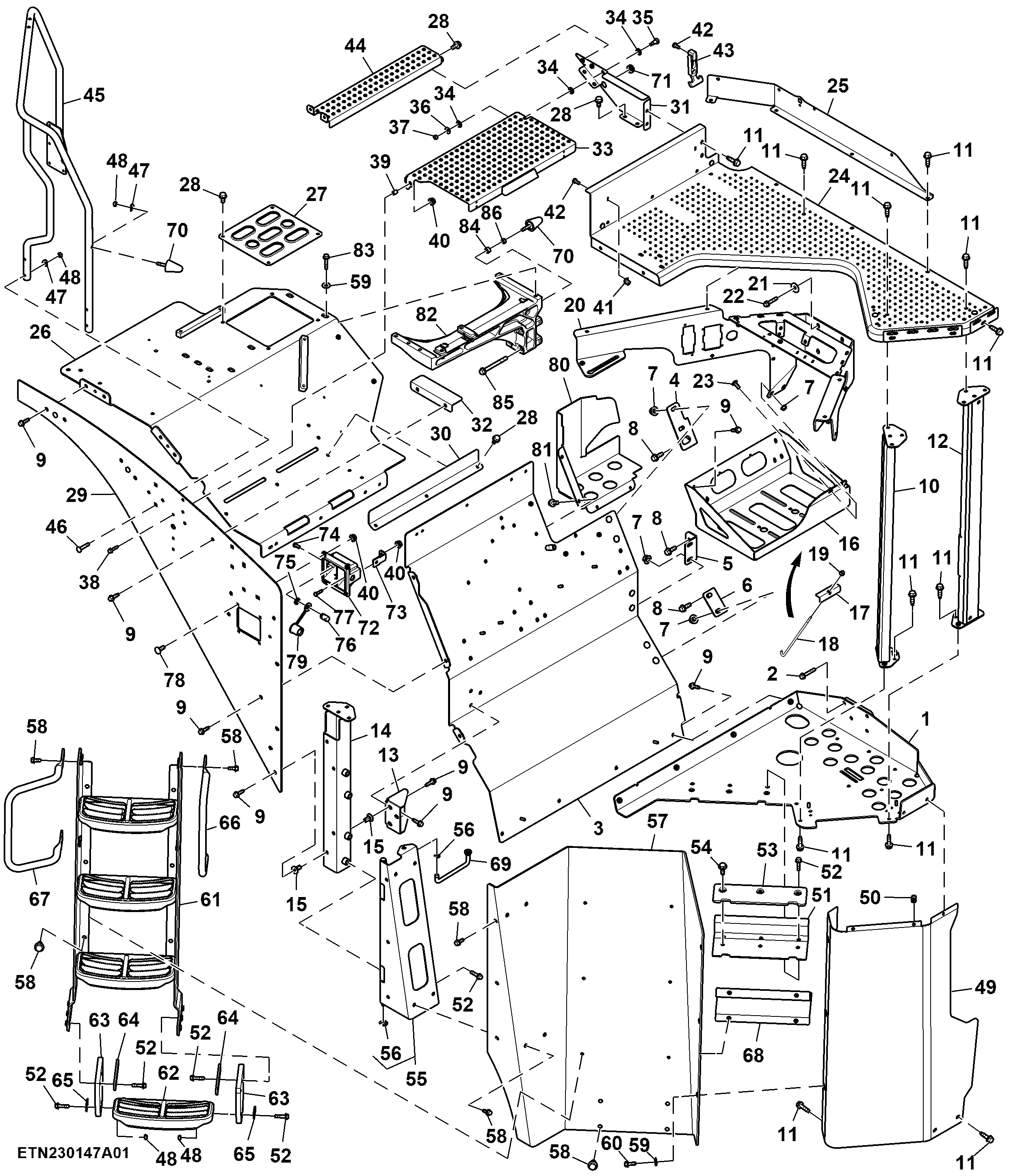 Step, LH Platform, T2/ T3/ IT4 Engine (809002 - )