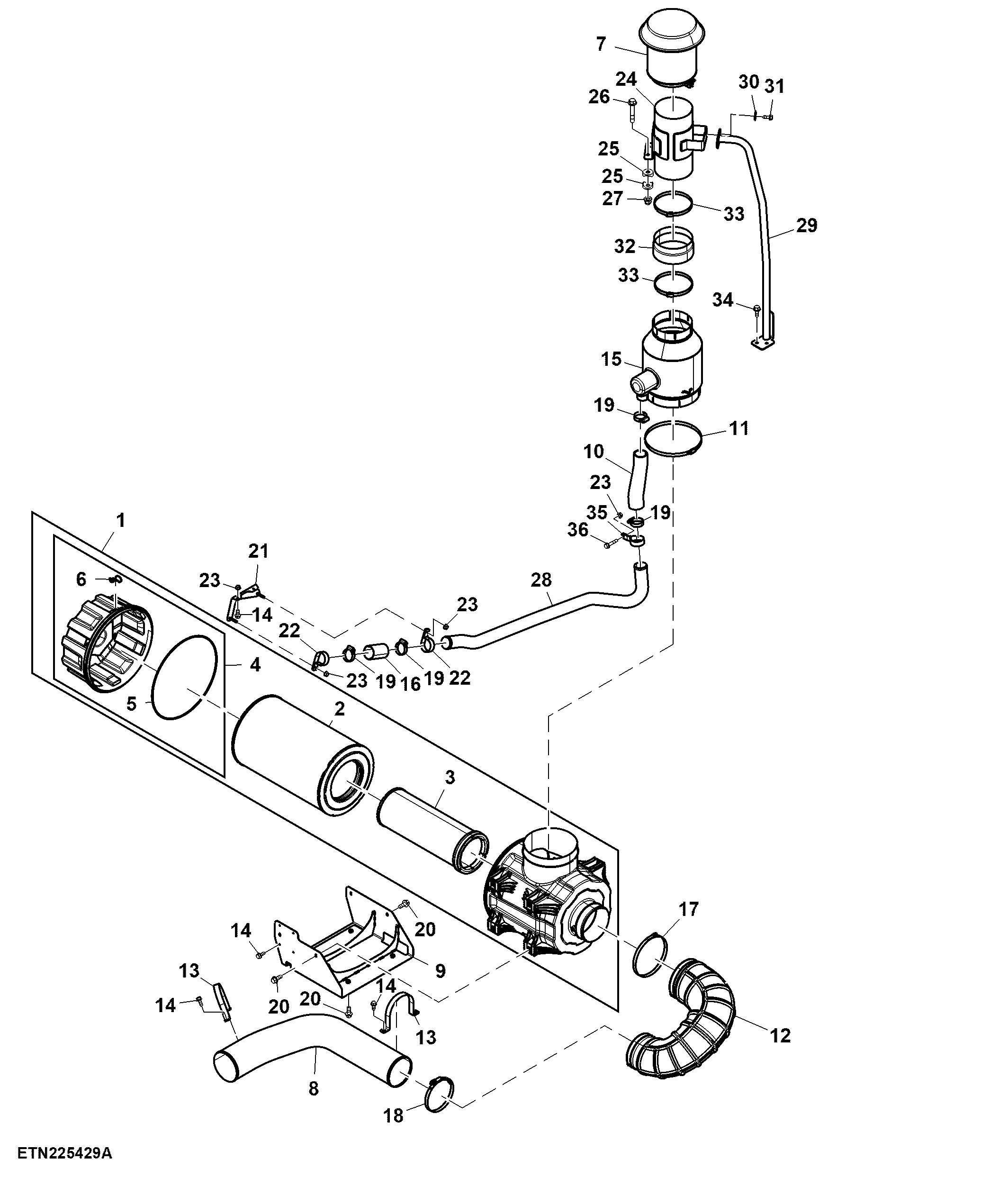 Air Cleaner, Intake, 9.0 L / 13.5 L, T2 / T3 Engine (809002 - )