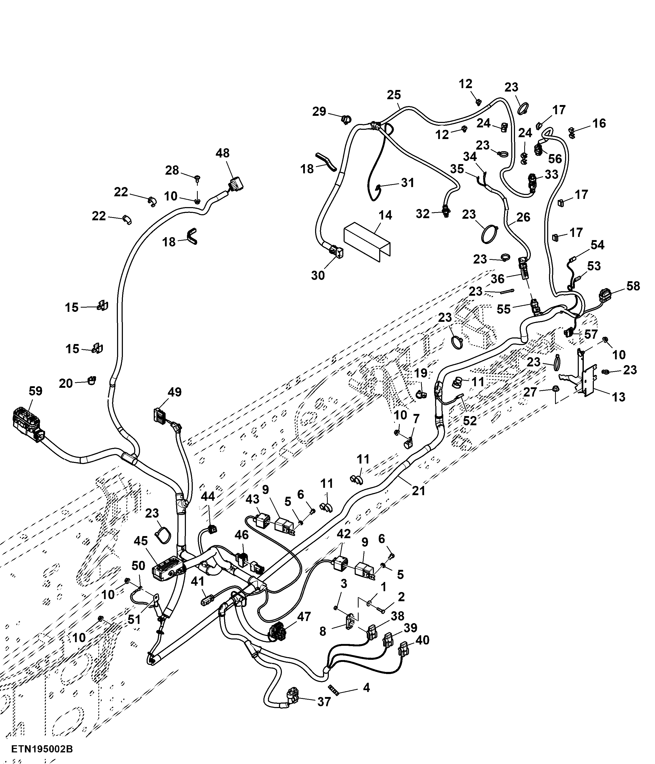 Wiring Harness, Front Chassis, W/ Front Controller, W/ Front PTO (924527 - )