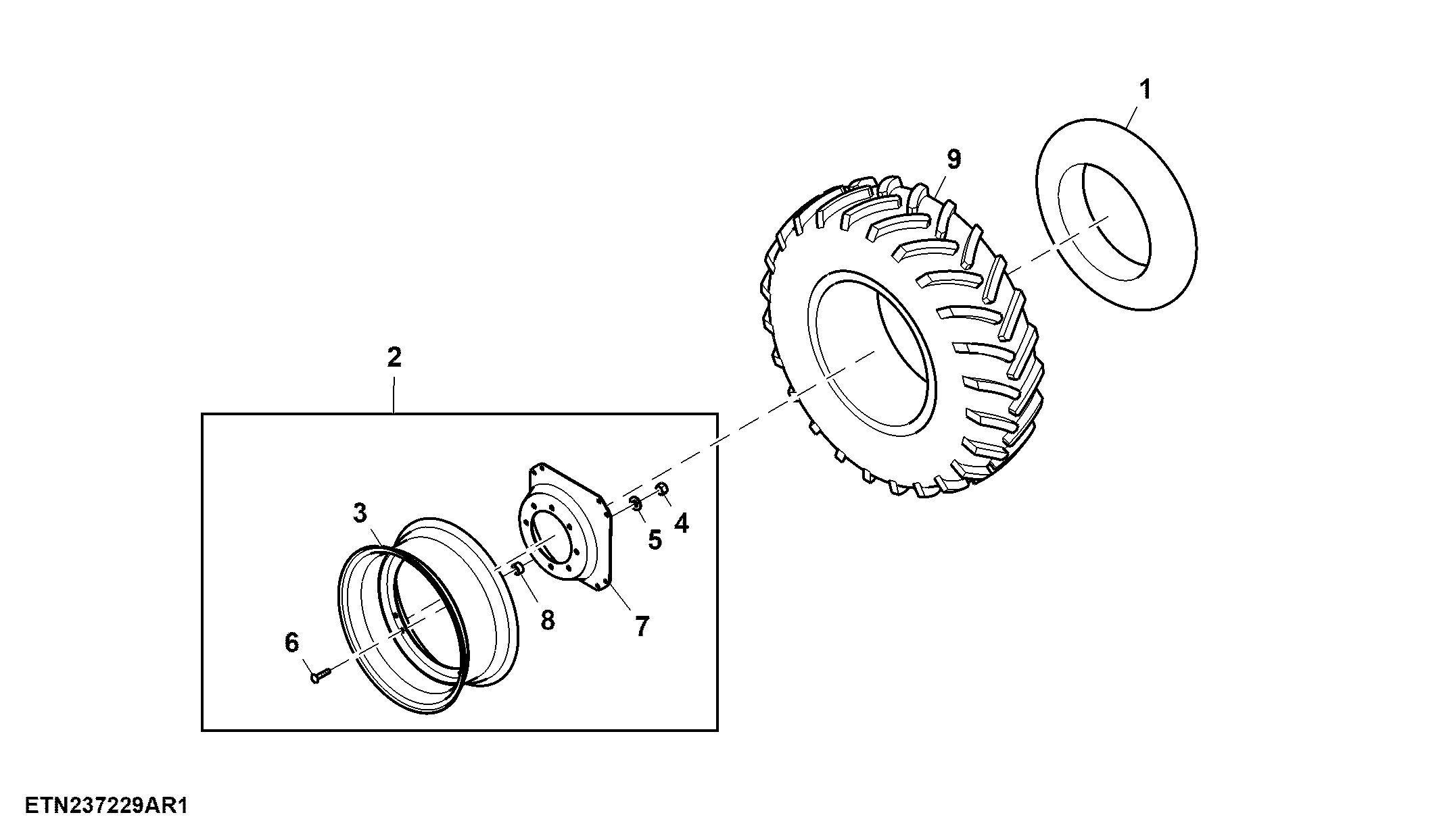 Front Wheels, Rim W10 X D24, Tire 11.2-24, Paddy