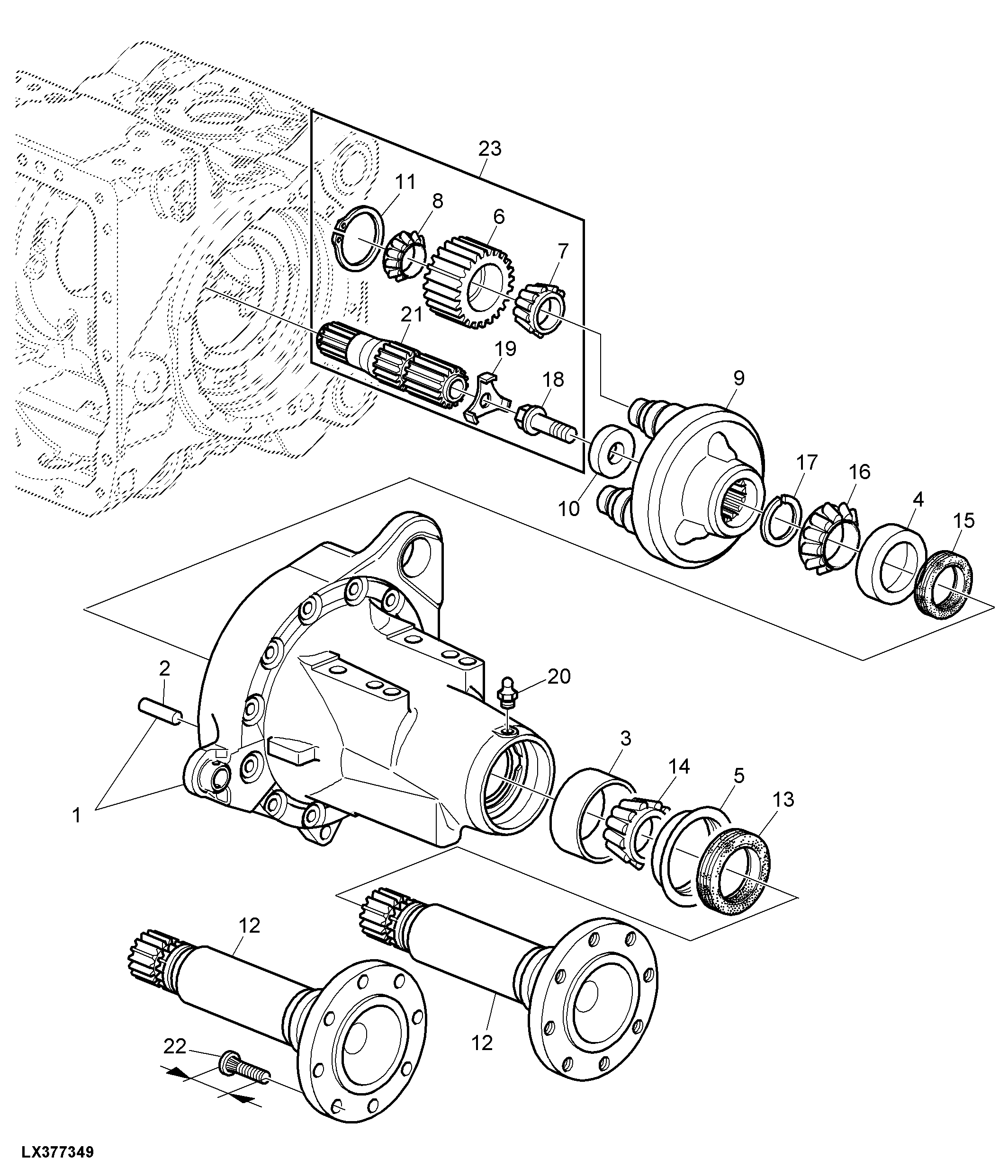 REAR AXLE,FLANGED (CAB / HEAVY DUTY VERSION)