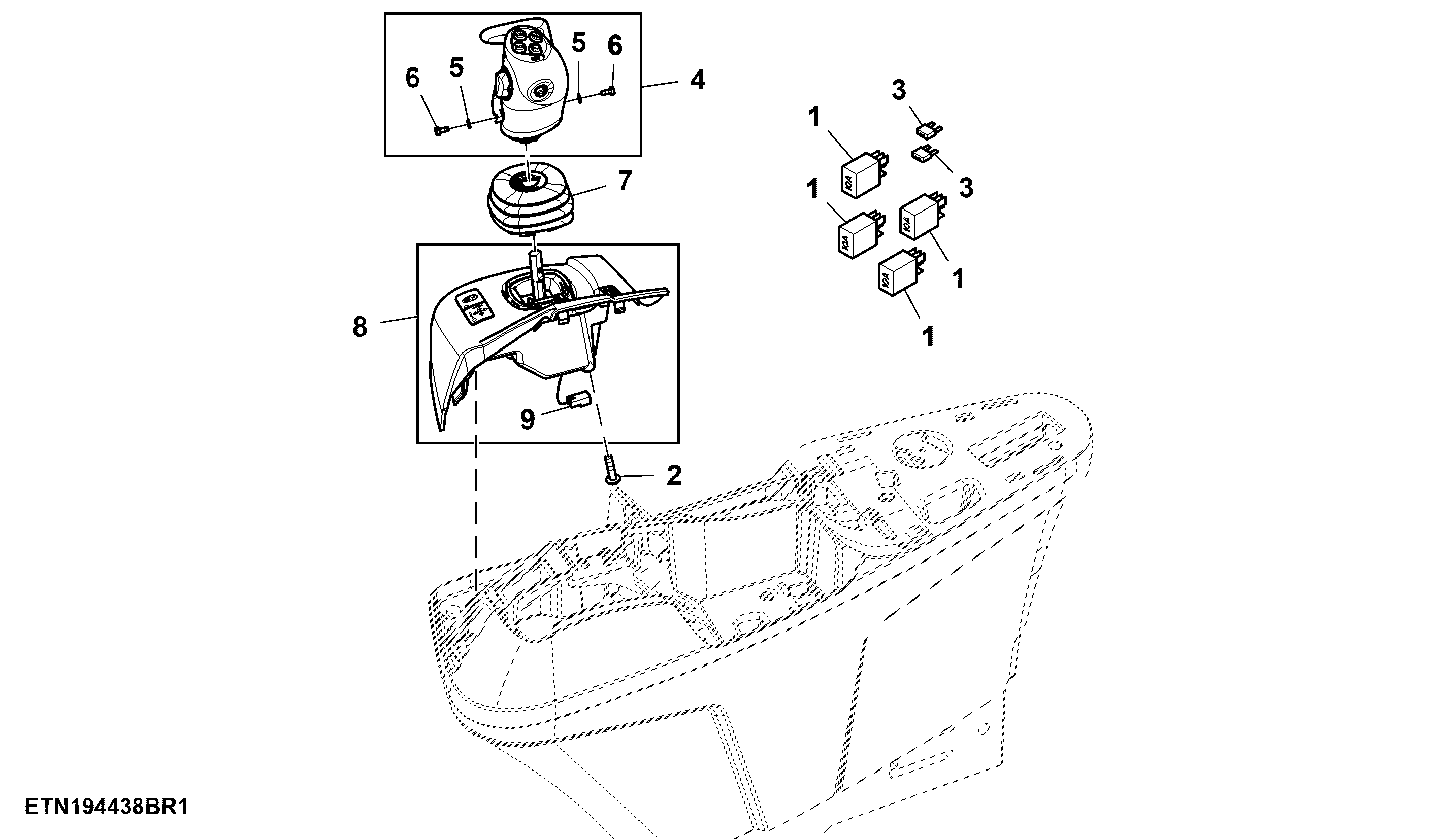 Multi Functional Lever, W/O Rear PTO Shifting, W/ Joystick, W/ CommandARM™