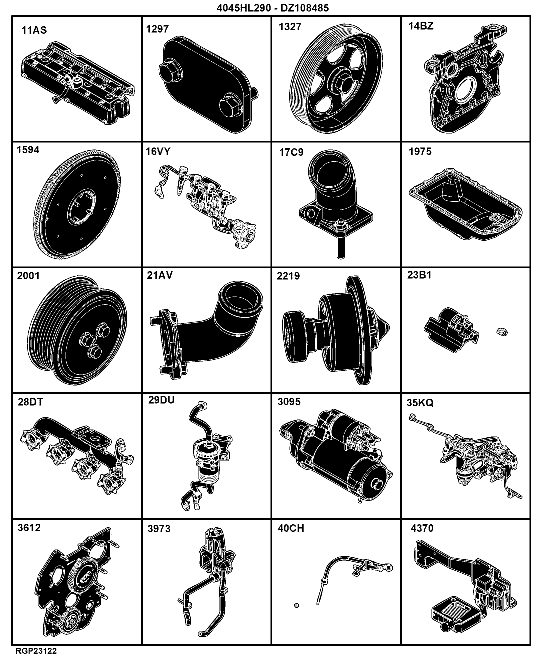 E1 Engine 4045HL290-DZ108485-ETN193397-ETN258087