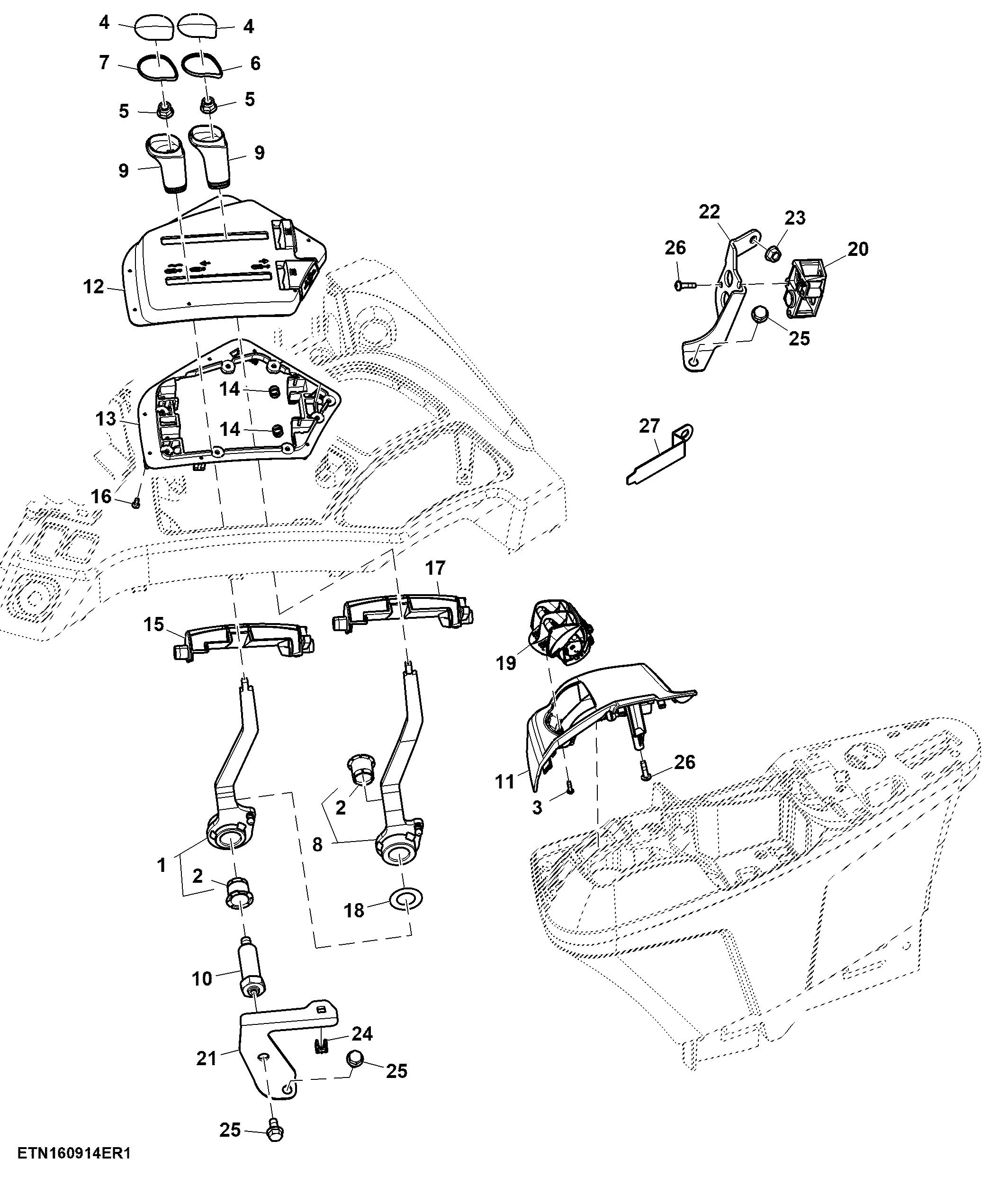 Control, E-SCV 1st, 2nd/ Mechanical SCV 3rd, 4th, W/O Joystick, W/ CommandARM™