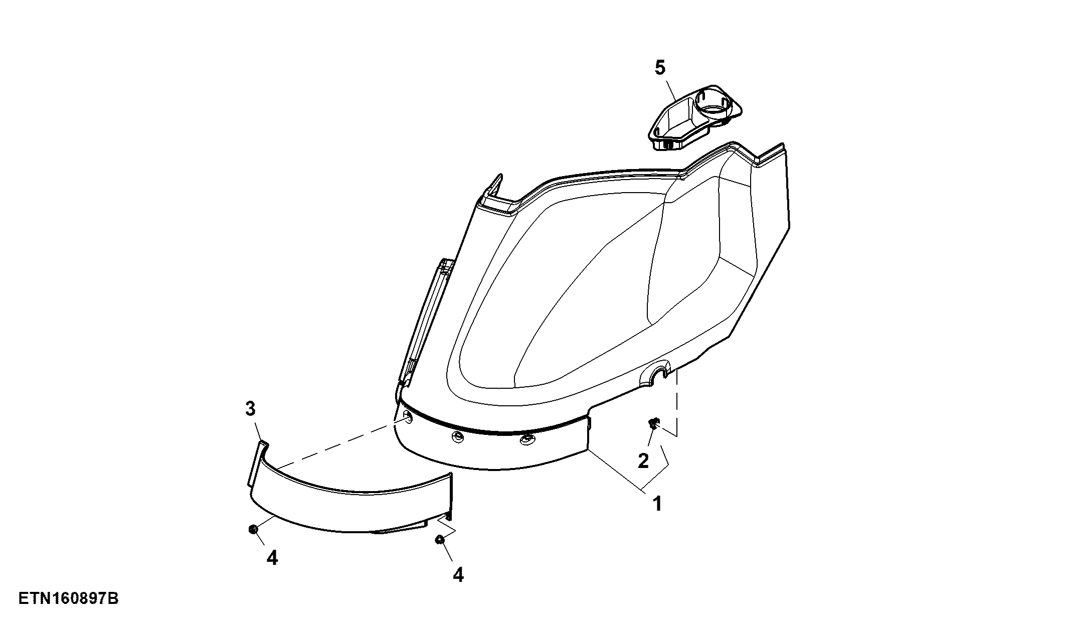 Console, Lower, RH, W/O Creeper, W/O Rear PTO Shifting, W/ CommandARM™