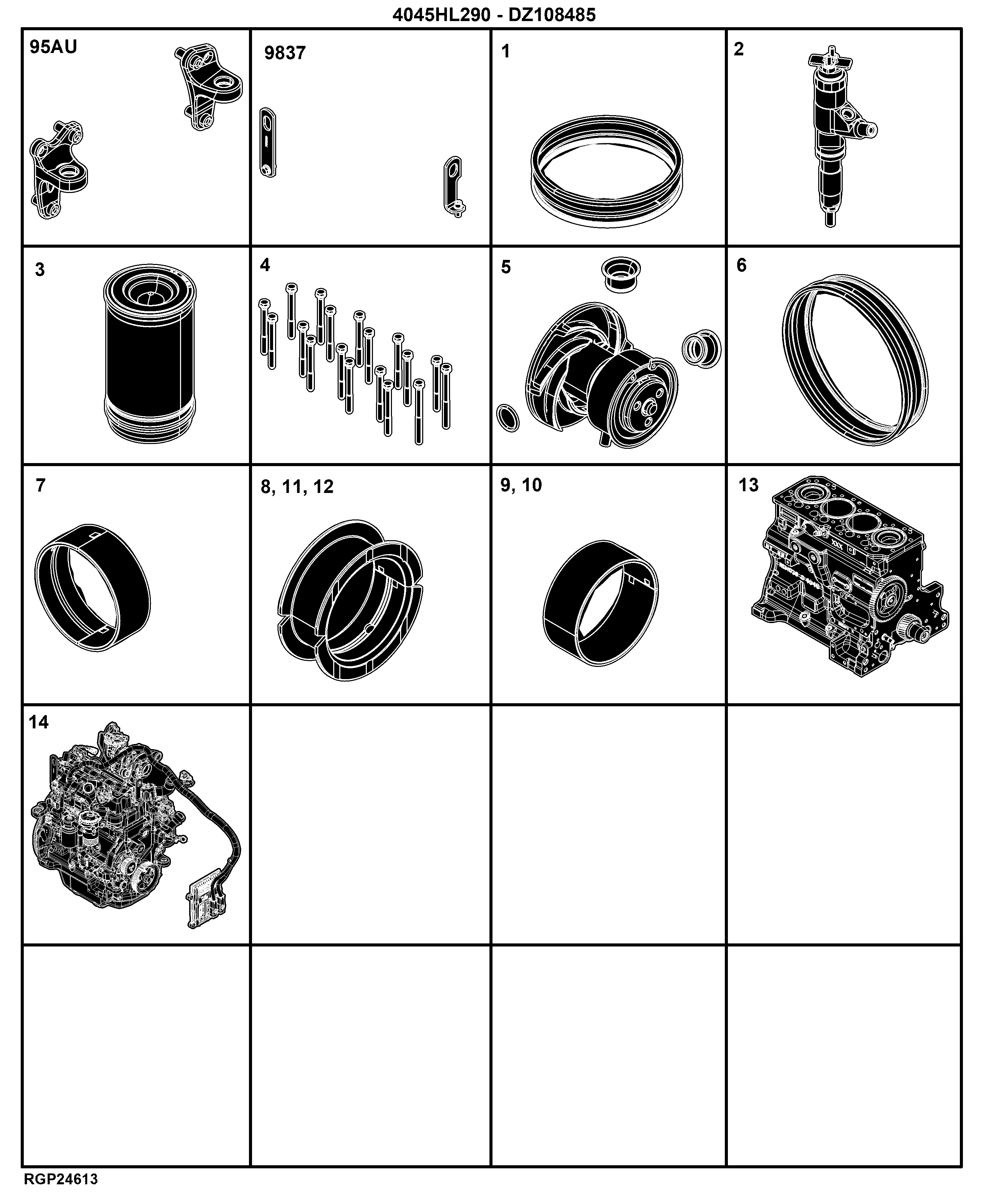 E1 Engine 4045HL290-DZ108485-ETN193397-ETN258087