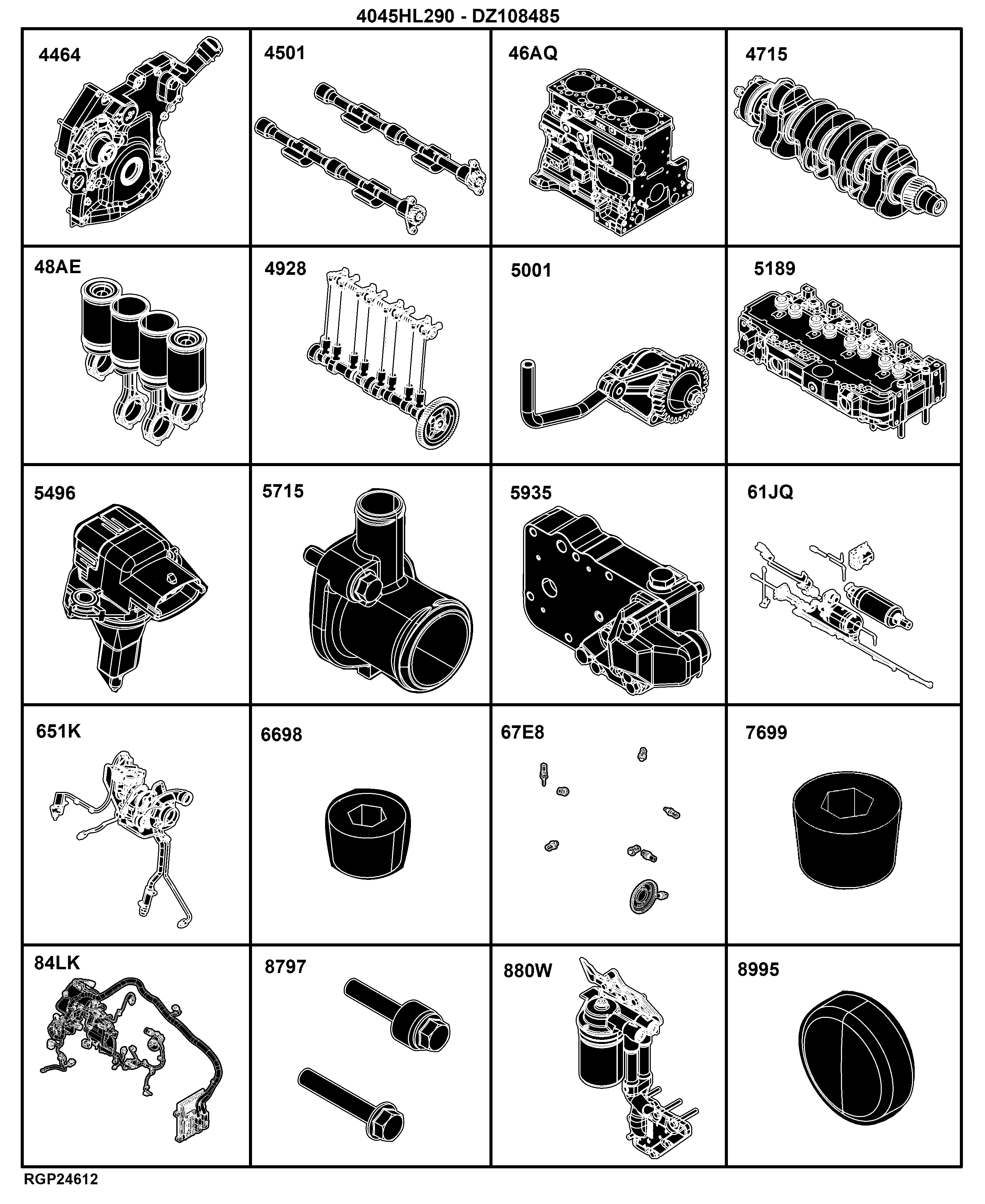 E1 Engine 4045HL290-DZ108485-ETN193397-ETN258087