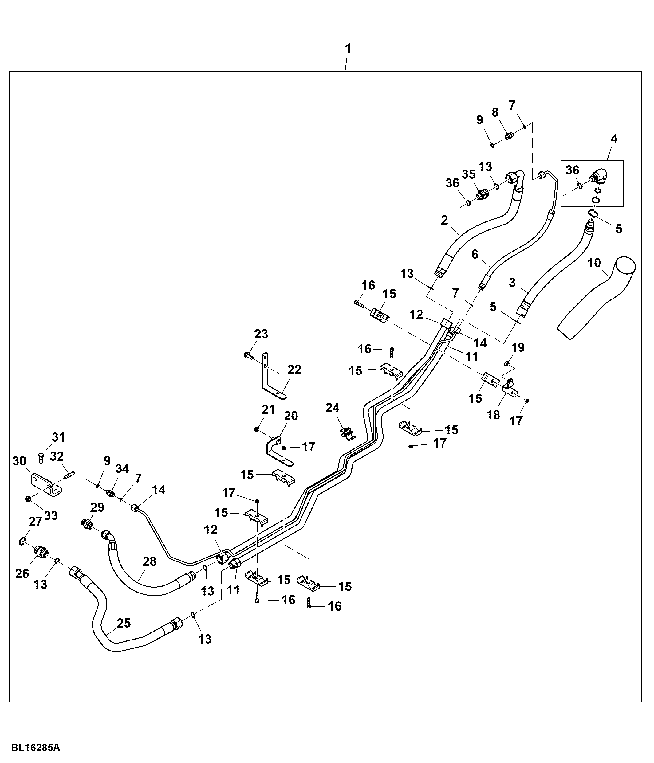 Oil Supply Lines, Midstack SCV, W/ PC-Hydraulics, Attachment