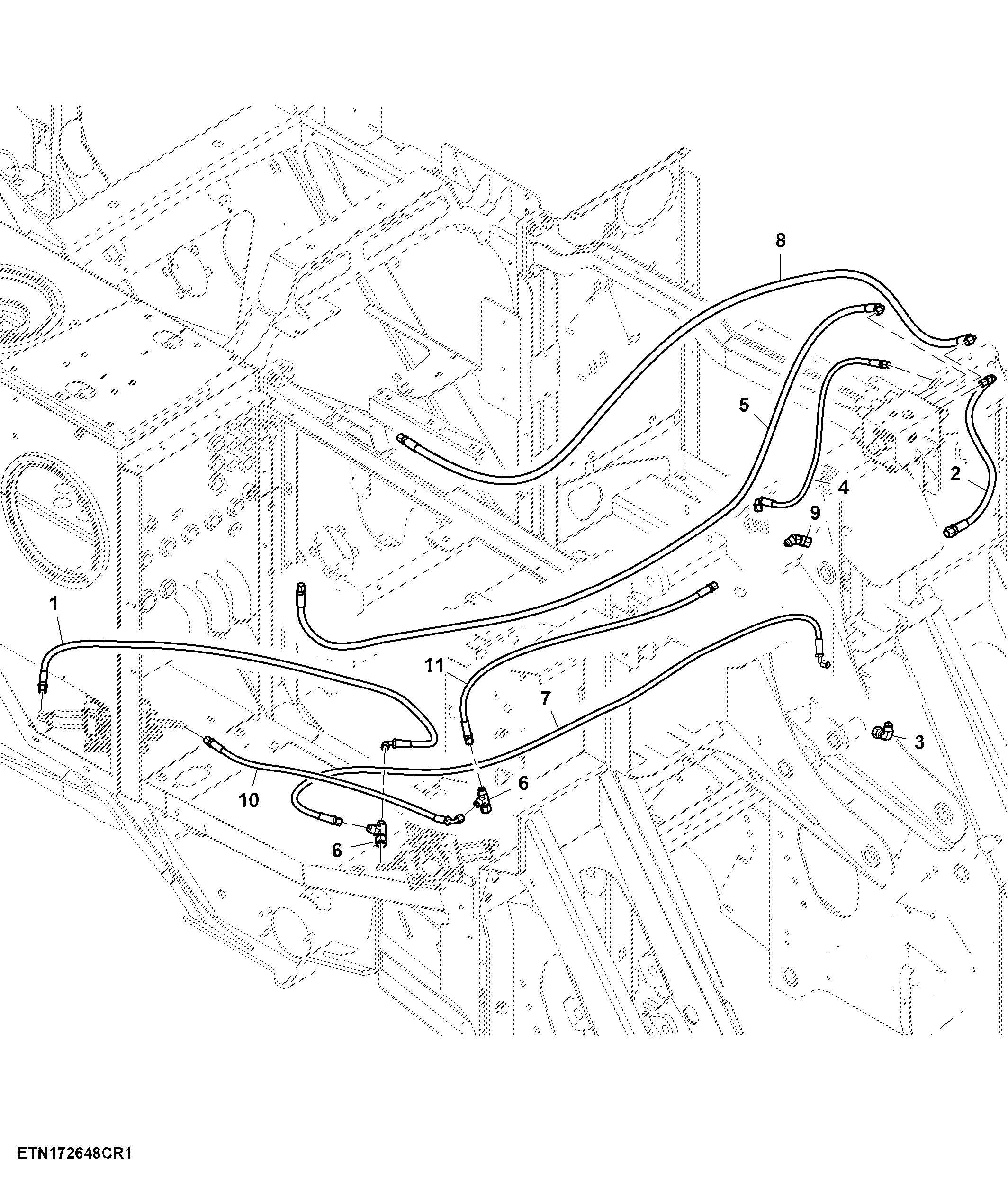 Feed Roller Control Valve Lines (181101 - )