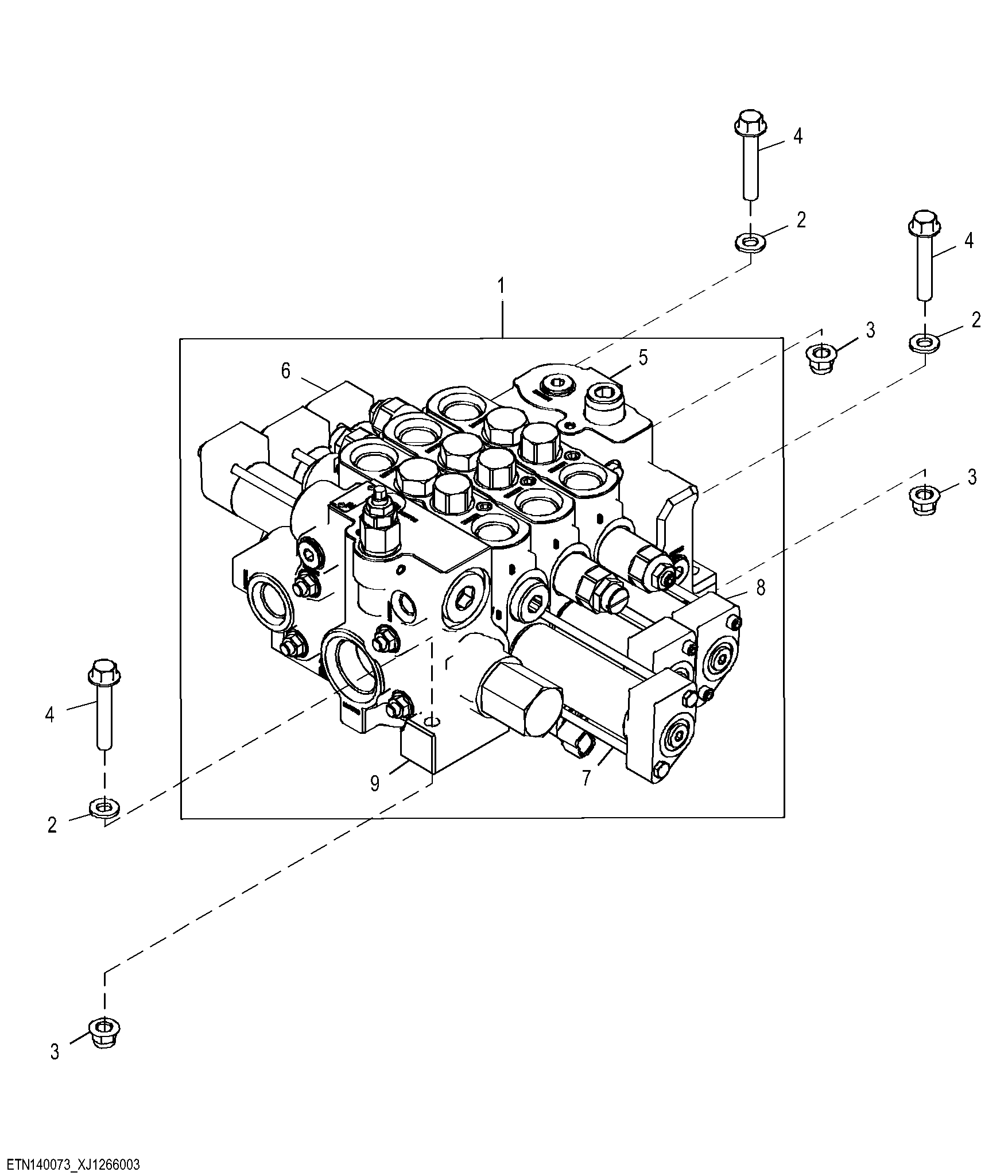 Three Spool Loader Control Valve ( - 12629)
