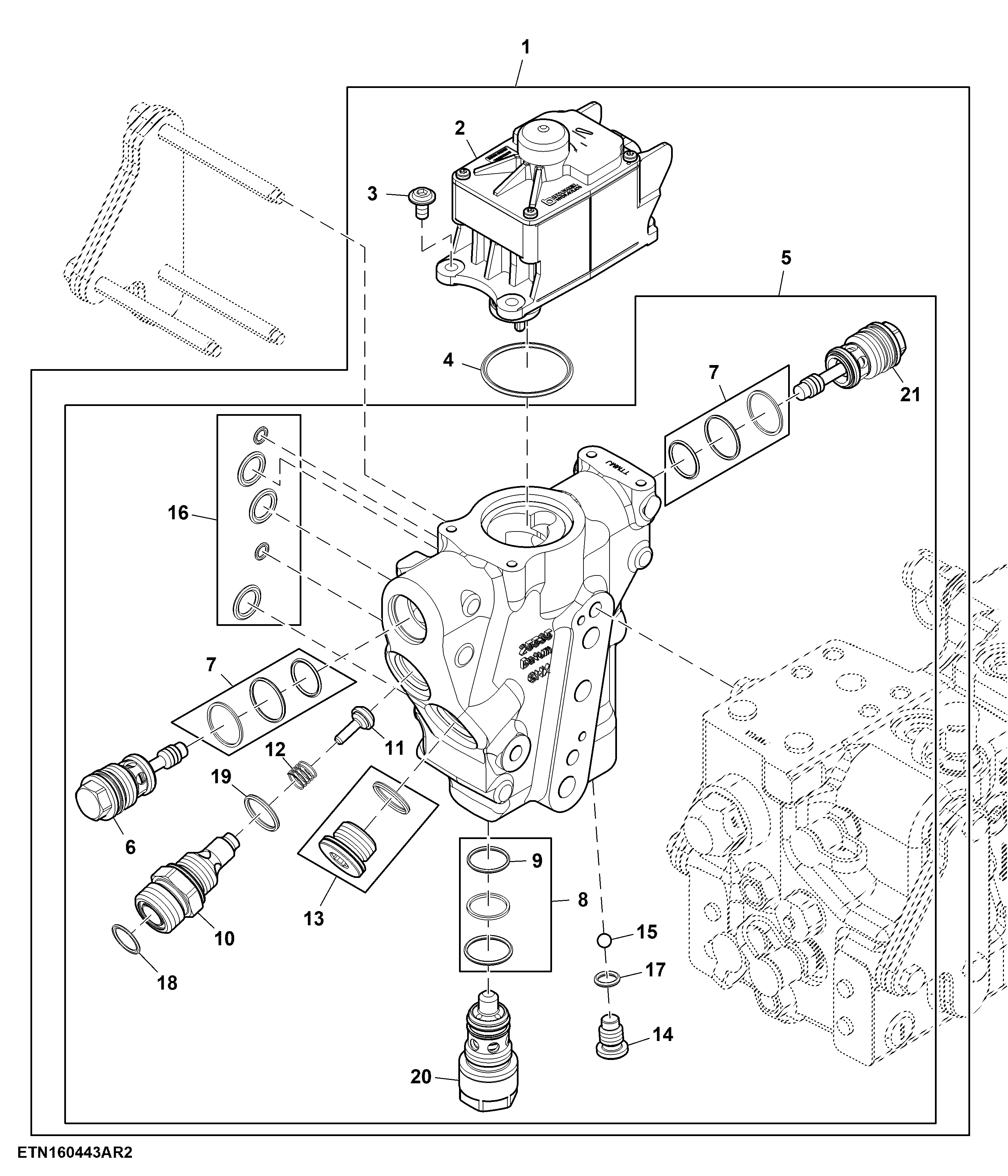 Rockshaft Control Valve, W/ PFC- Hydraulics, W/ Steppermotor