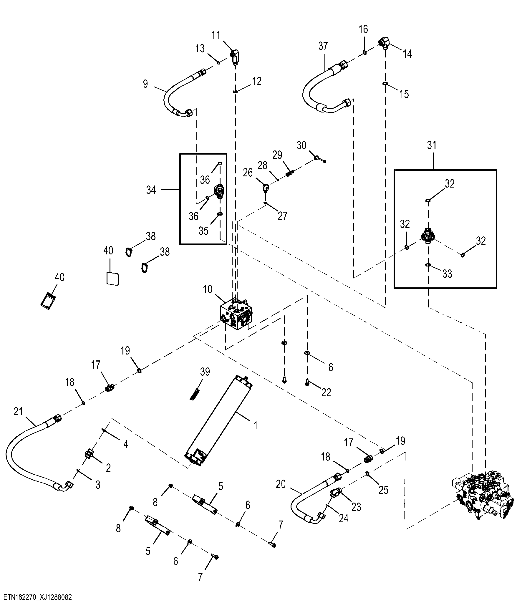 Ride Control Valve and Hydraulic Lines, Z-Bar