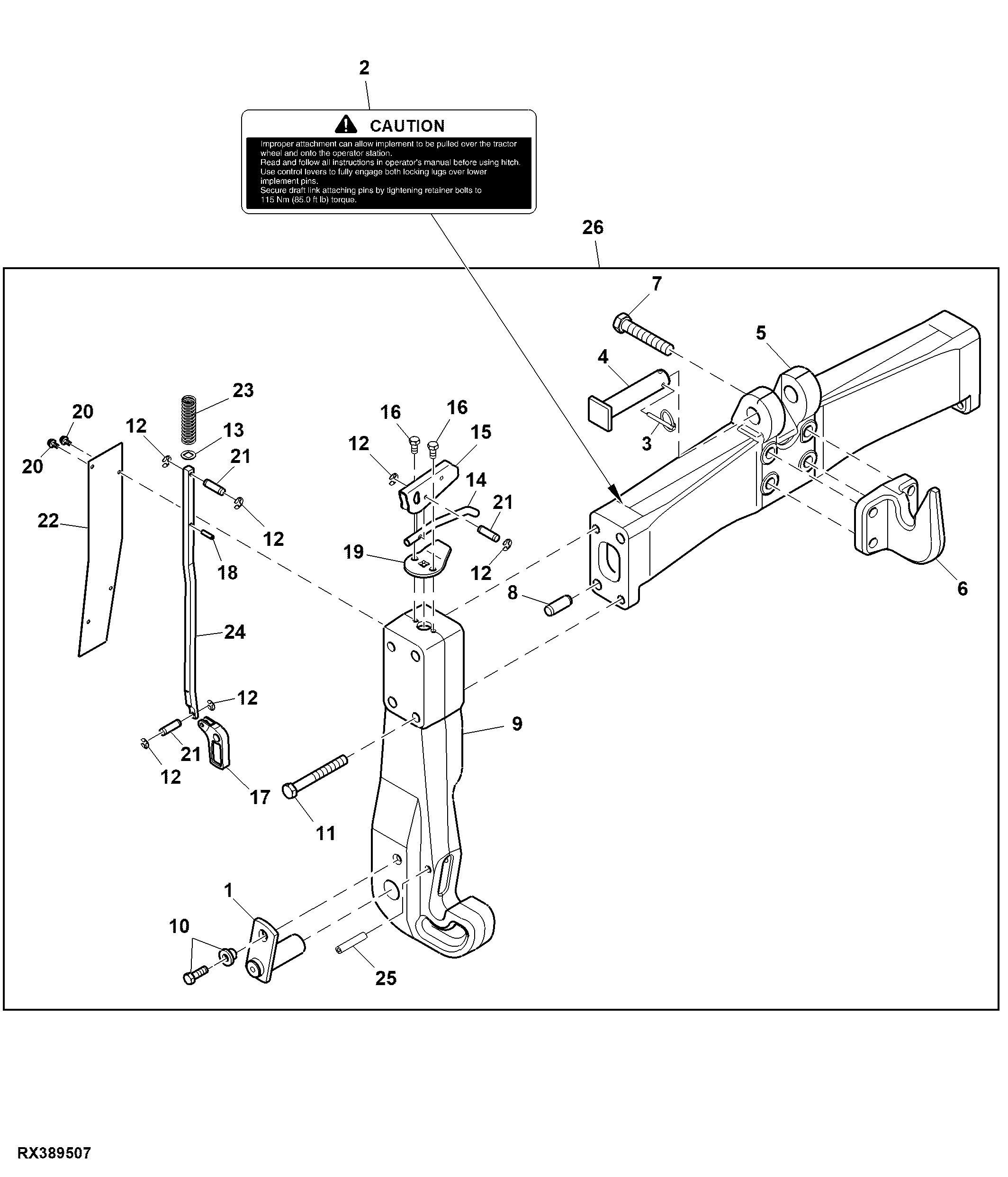 Implement Quick Coupler, Category 3/ 3N, Attachment