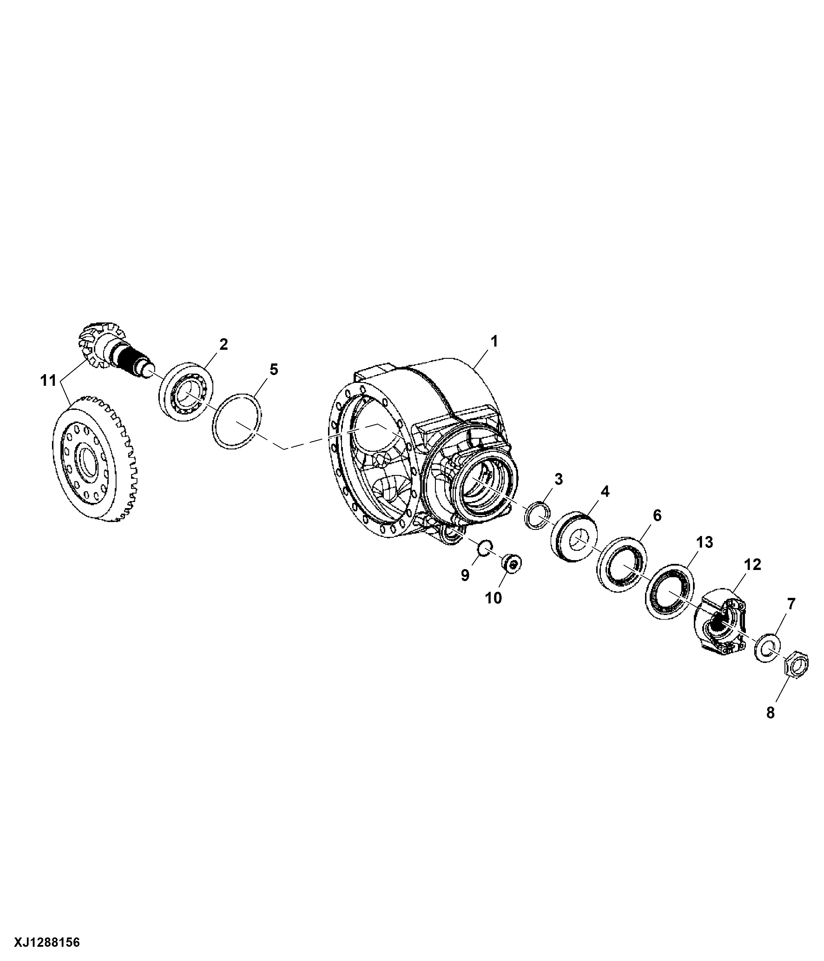 Front Axle Input Housing, Yoke and Spiral Bevel Gear Set