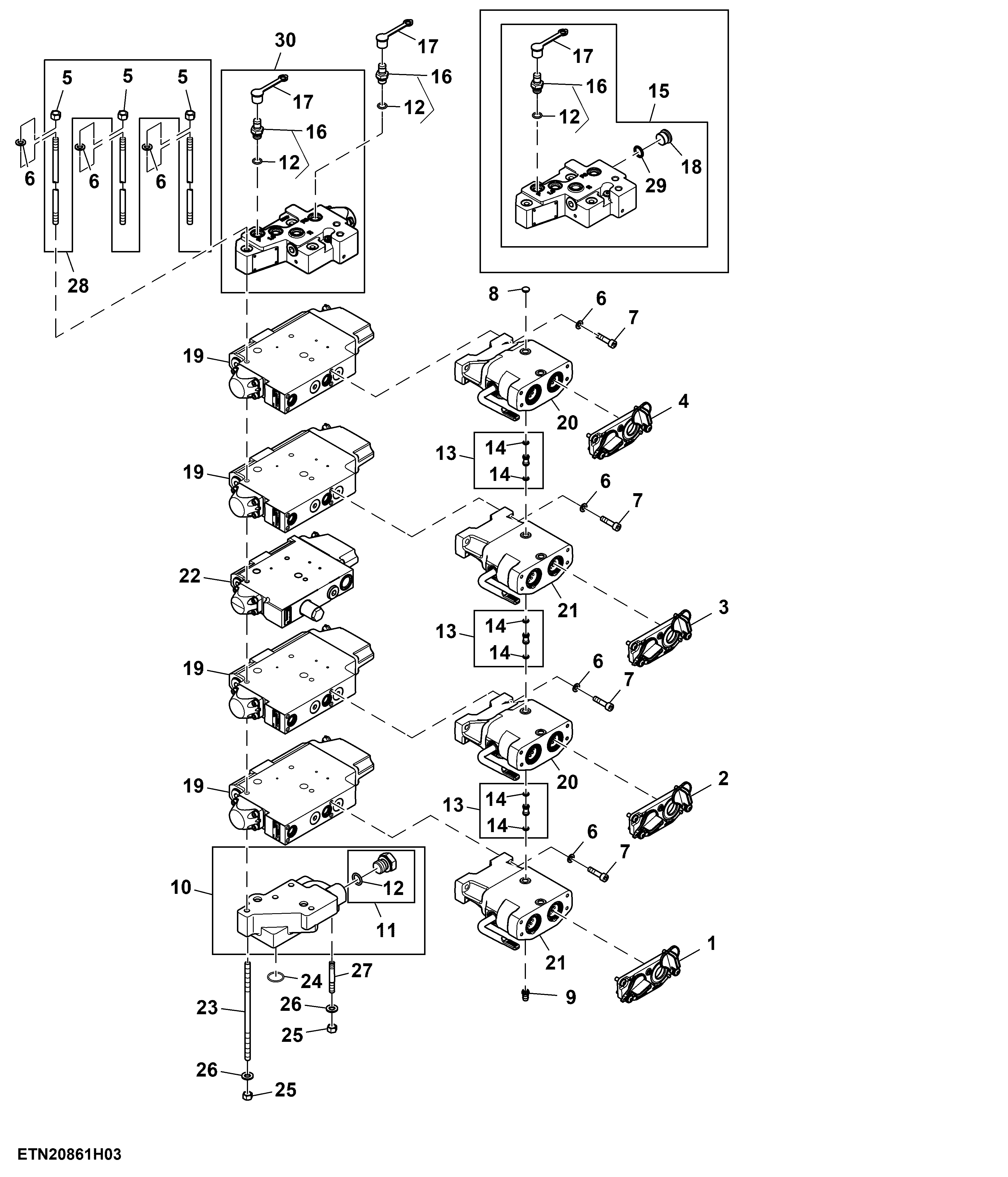 Selective Control Valve, 4 Rear SCV, W/ Hitch, Standard Flow, Double Reduction Axle