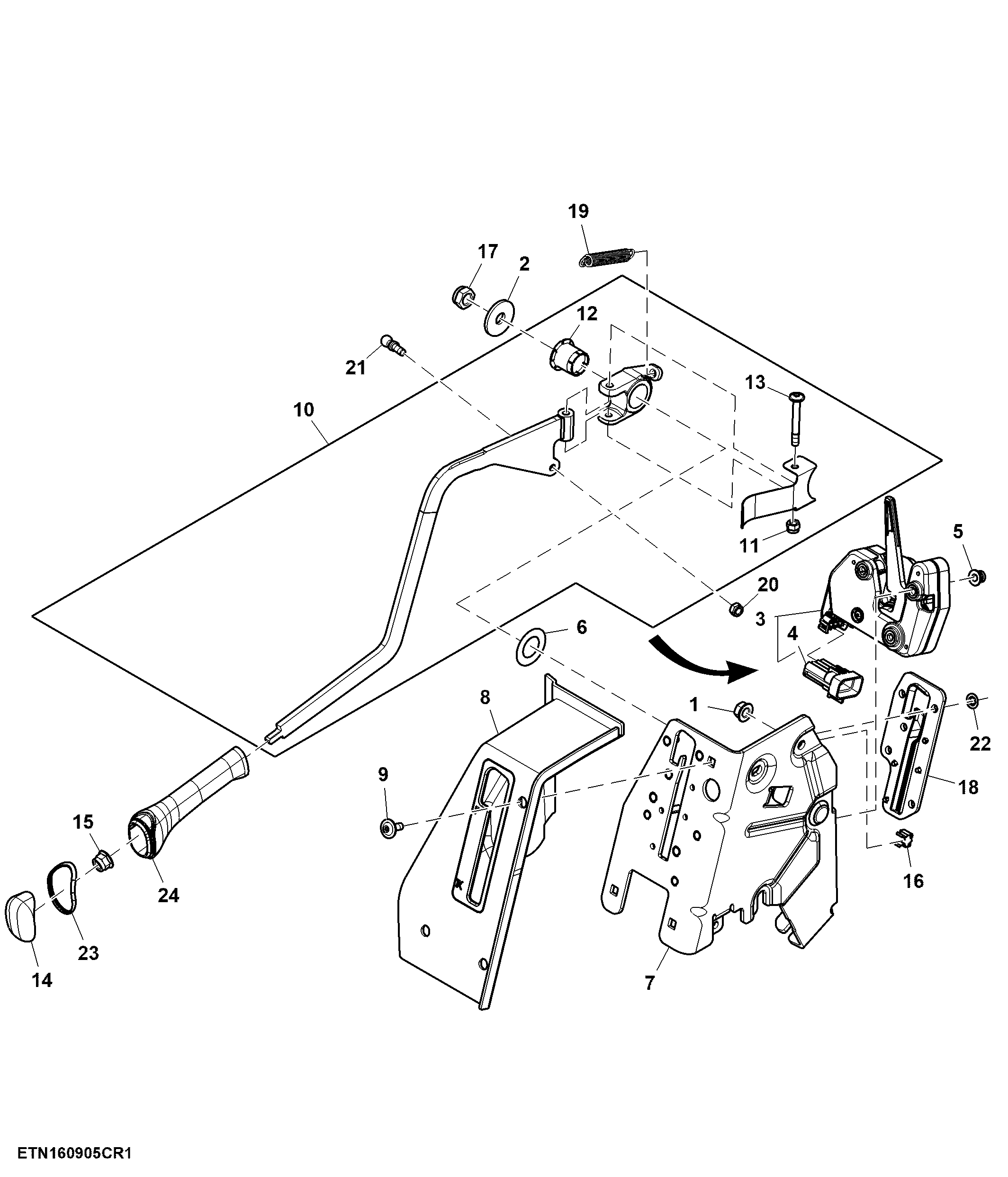 Control, Mechanical Park Lock, LH, CommandQuad™