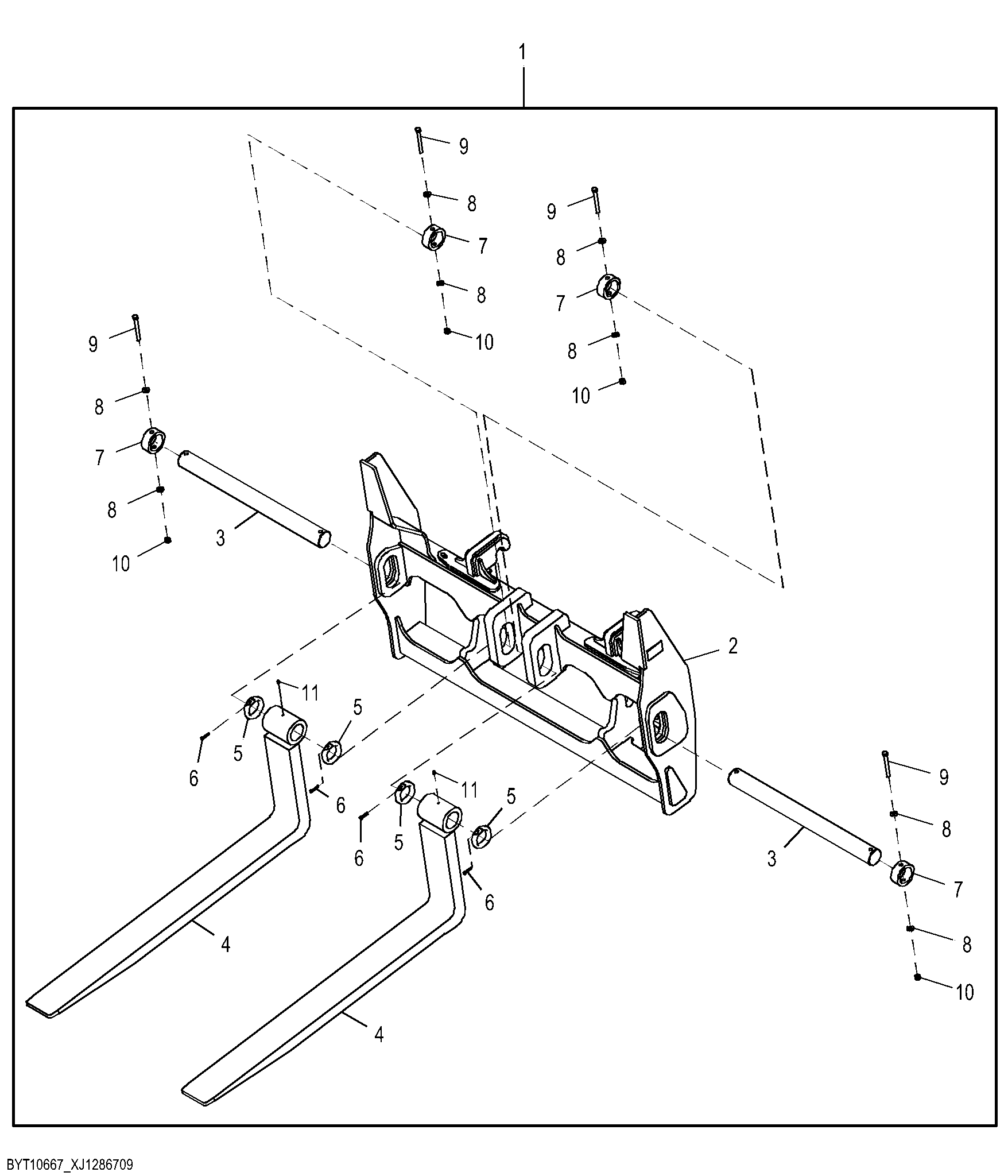 Hi-Vis Fork Kit, 76 inch Frame (72 inch Tines)