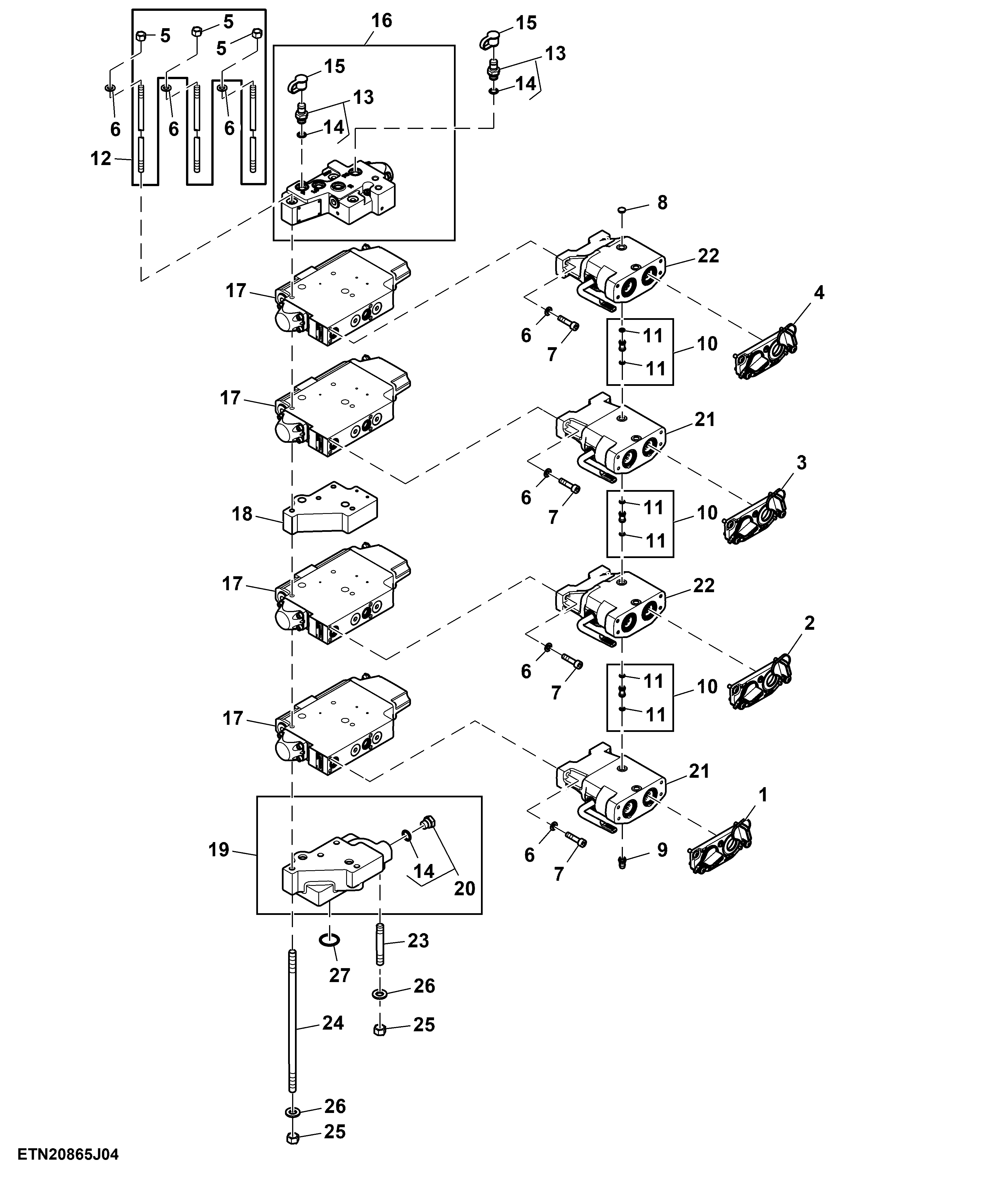 Selective Control Valve, W/O Hitch, 4 Rear SCV, Standard Flow, Double Reduction Axle