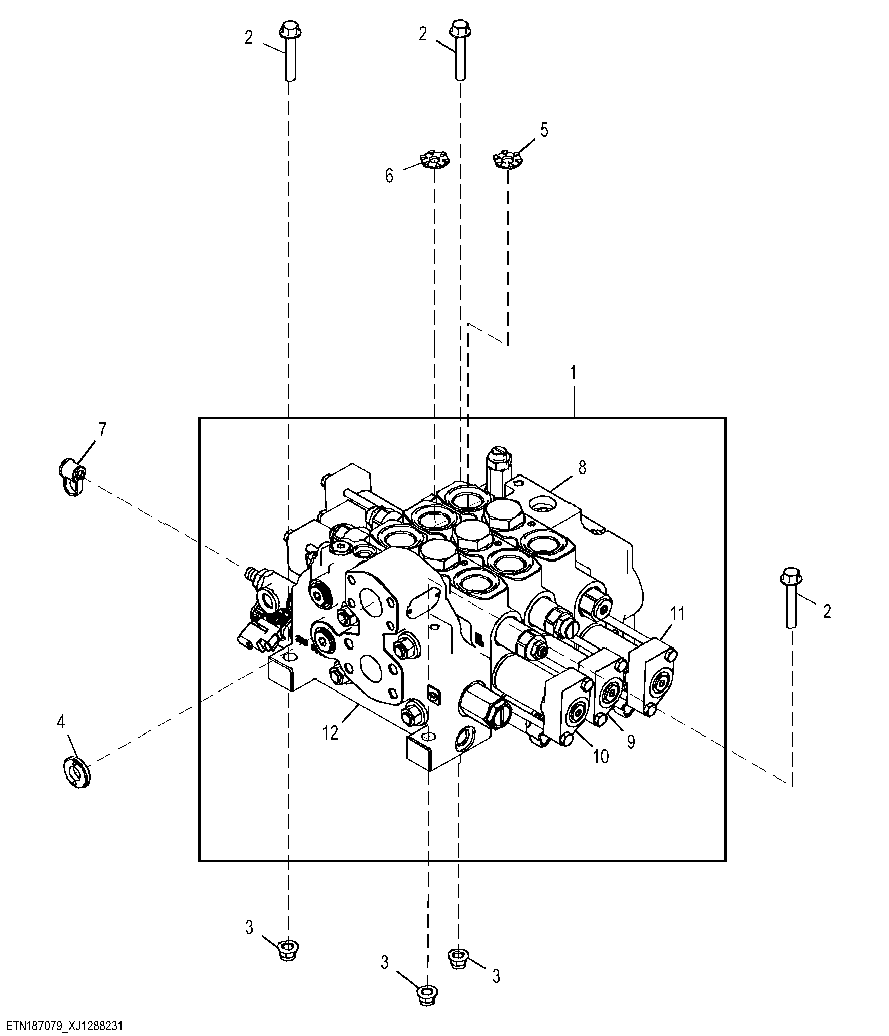 Three Spool Loader Control Valve ( - 12629)