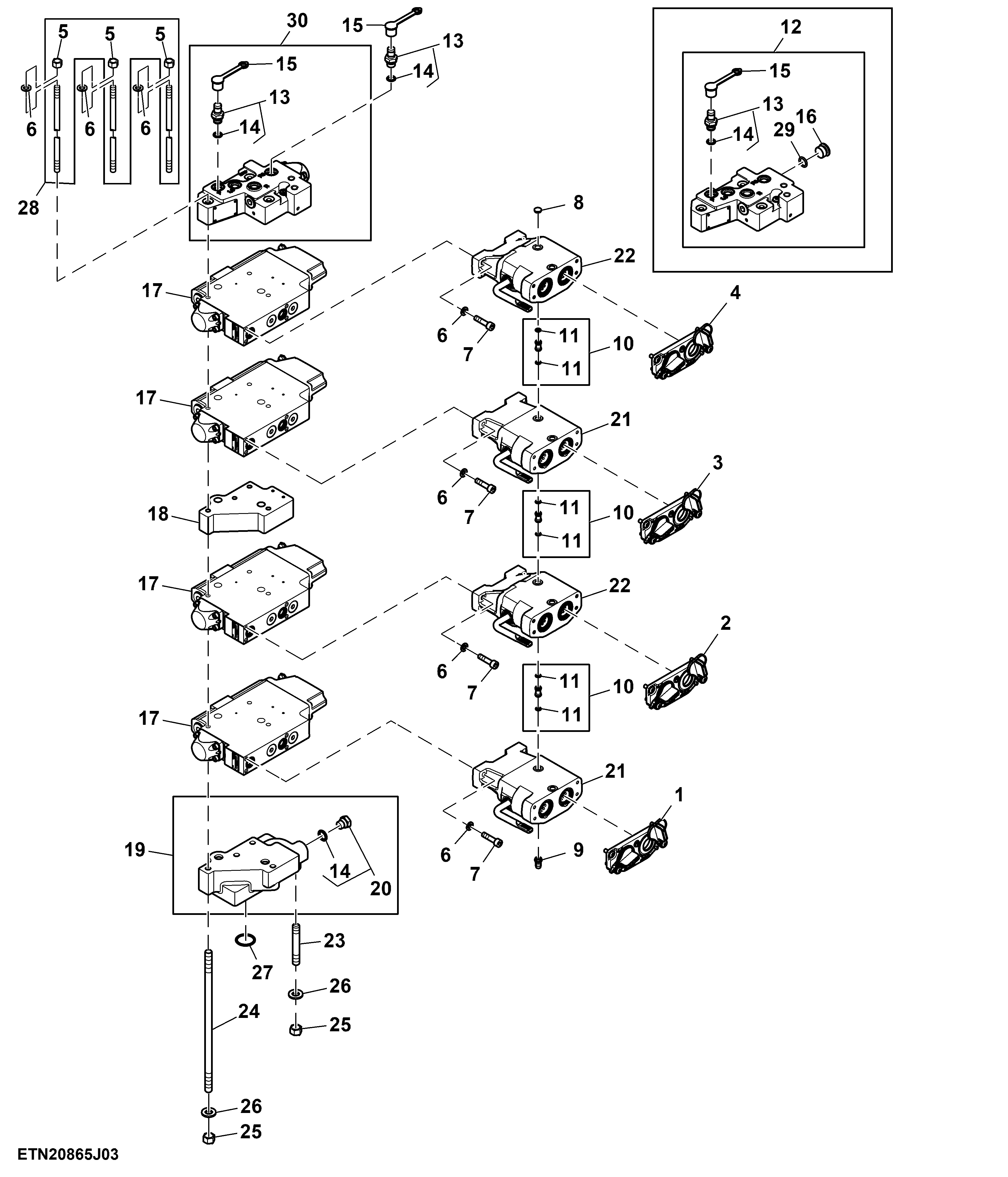 Selective Control Valve, W/O Hitch, 4 Rear SCV, Standard Flow, Double Reduction Axle