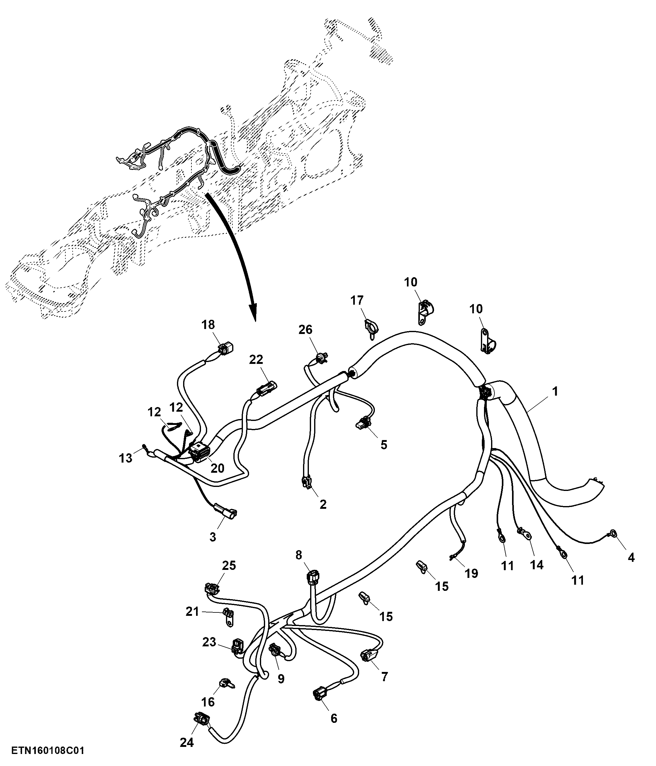 Chassis Wiring Harness, Non-Certified Engine (1/3)