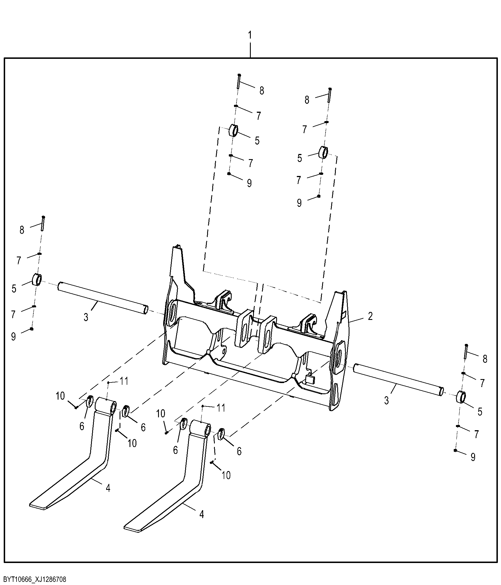 Hi-Vis Fork Kit, 76 inch Frame (60 inch Tines)
