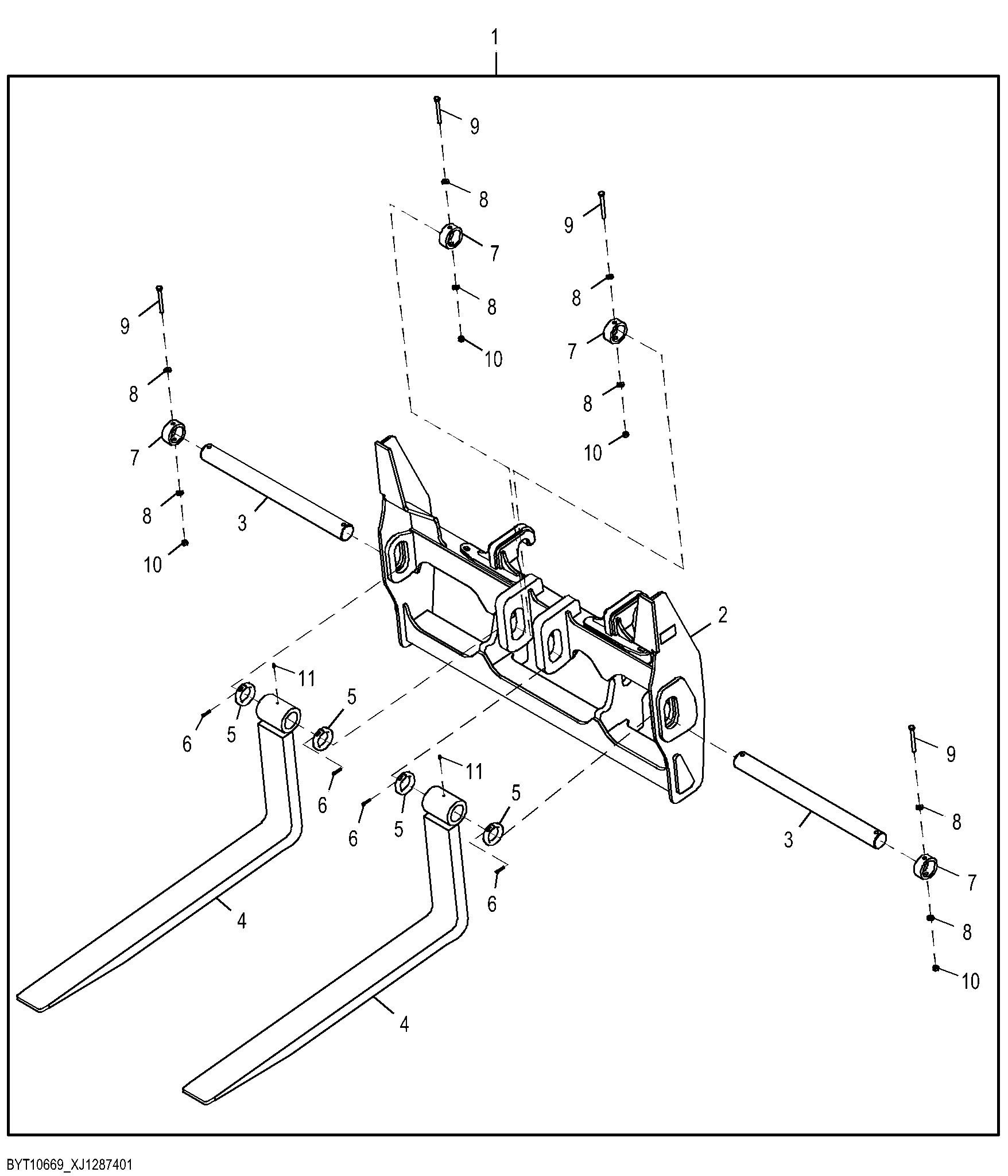 Standard Fork Kit, 76 inch Frame (72 inch Tines)