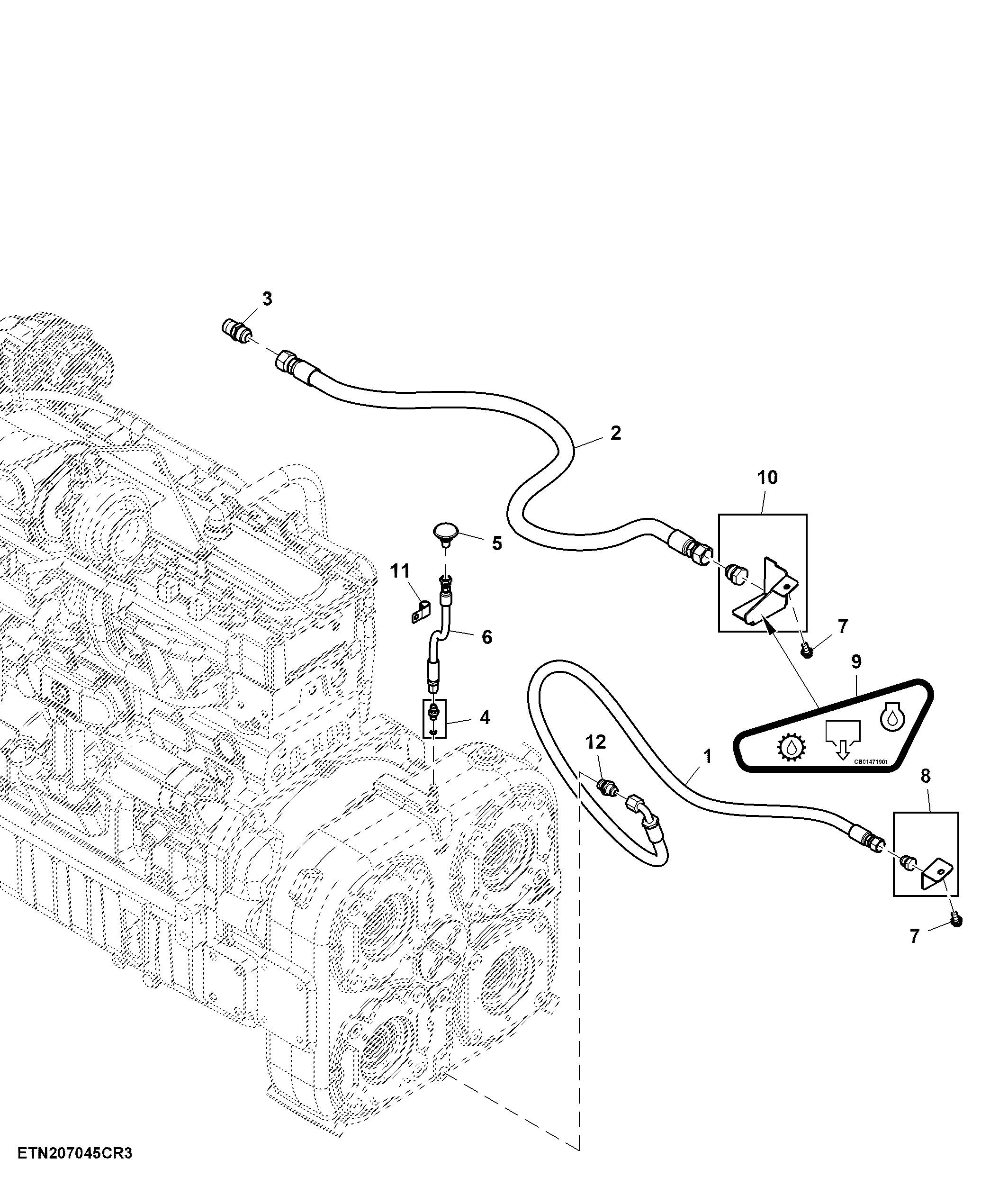 Engine and Pump Drive Drain Hoses (200055 - )