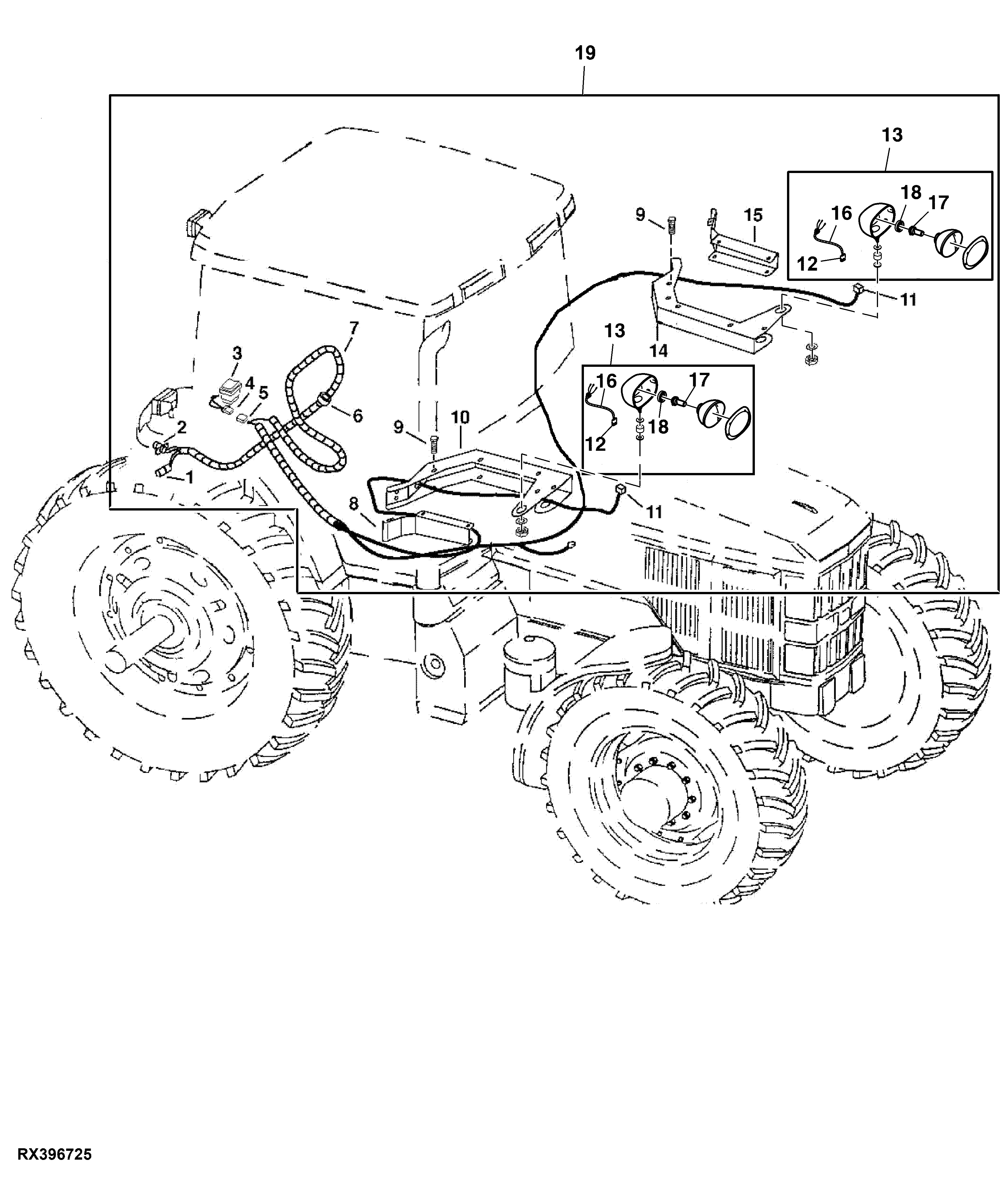 Loader Light Kit (Cab) (Early Design) (740/840)