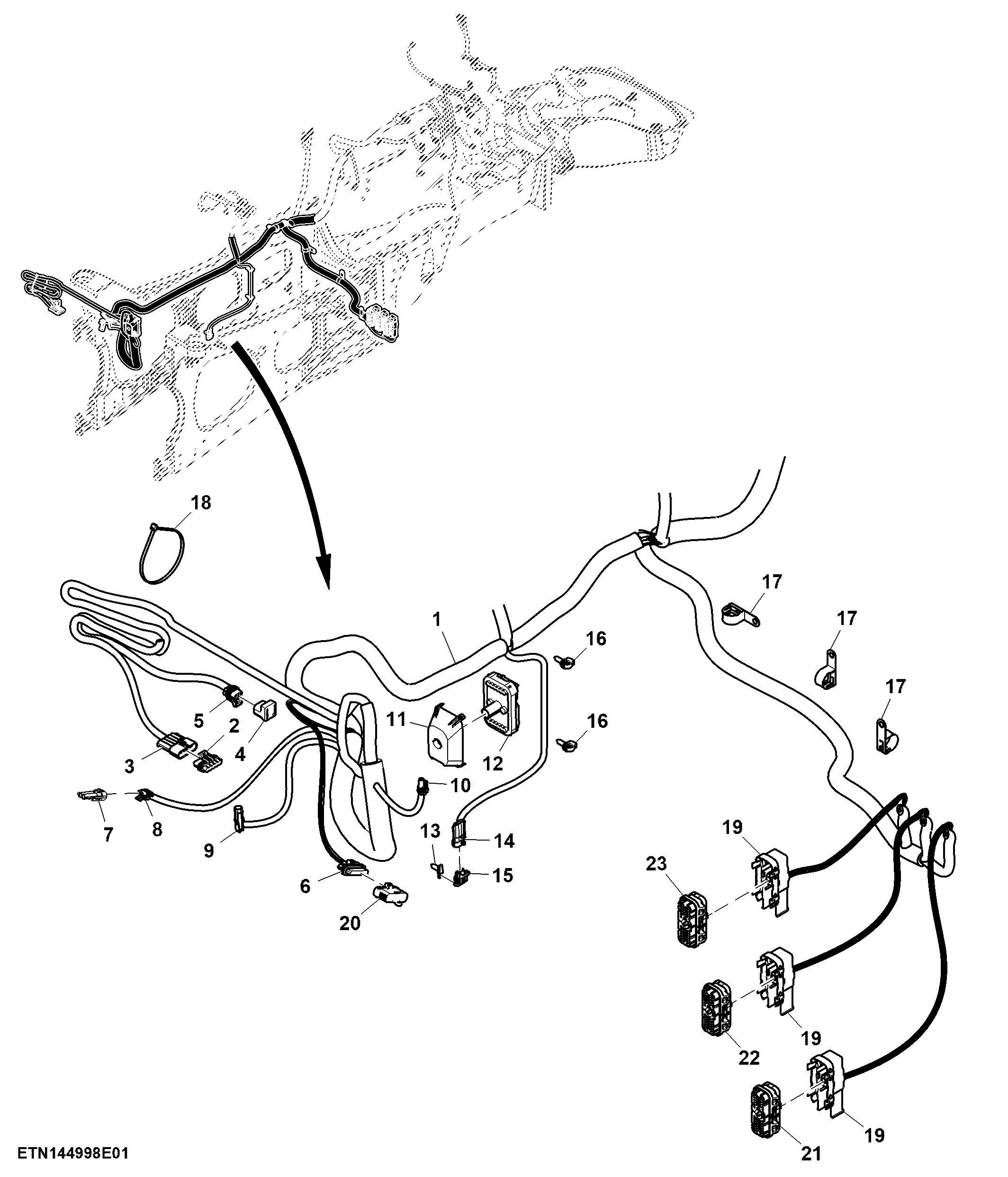 Chassis Wiring Harness, Stage III Engine (1/3)