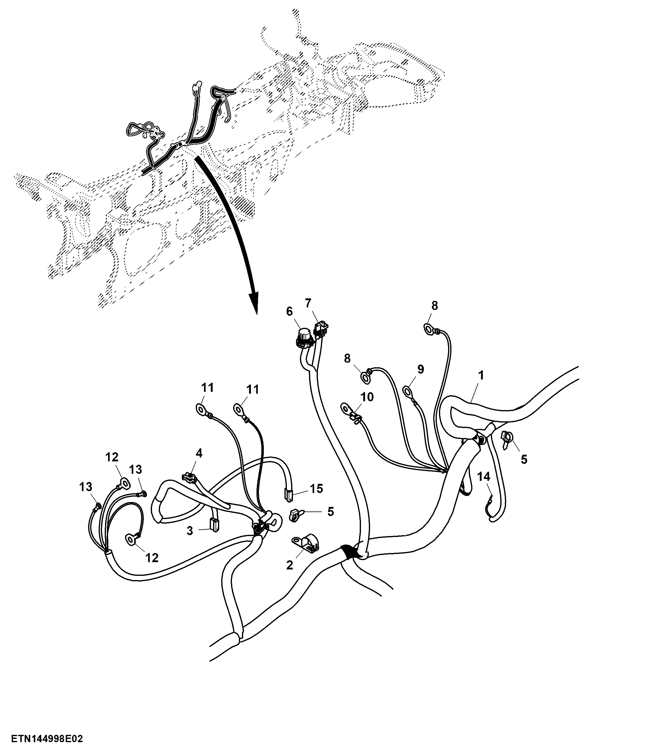 Chassis Wiring Harness, Stage III Engine (2/3)