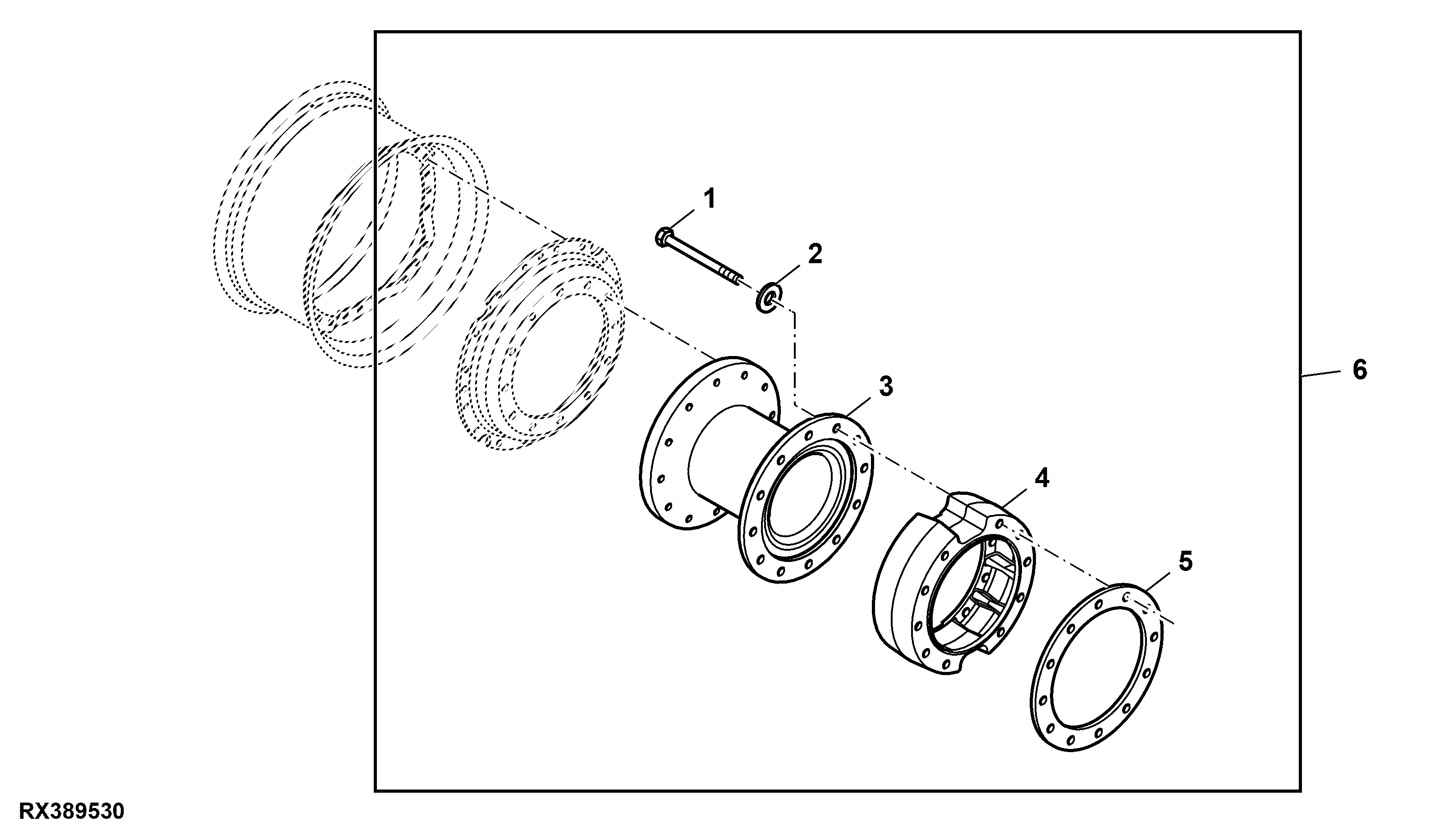 Front Wheel Spacer, 3 m, RH Illustrated, Attachment