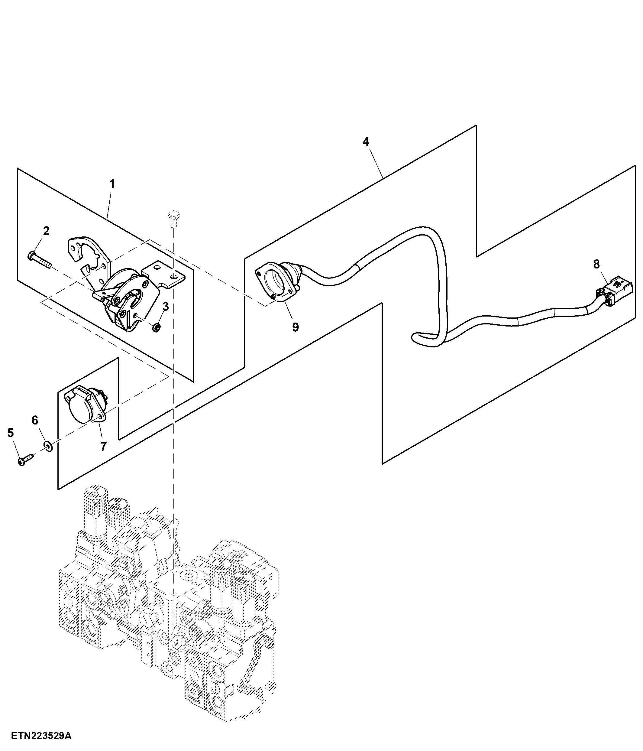 7-Pin Electric Socket, W/ Center Link Holder, Hook Type