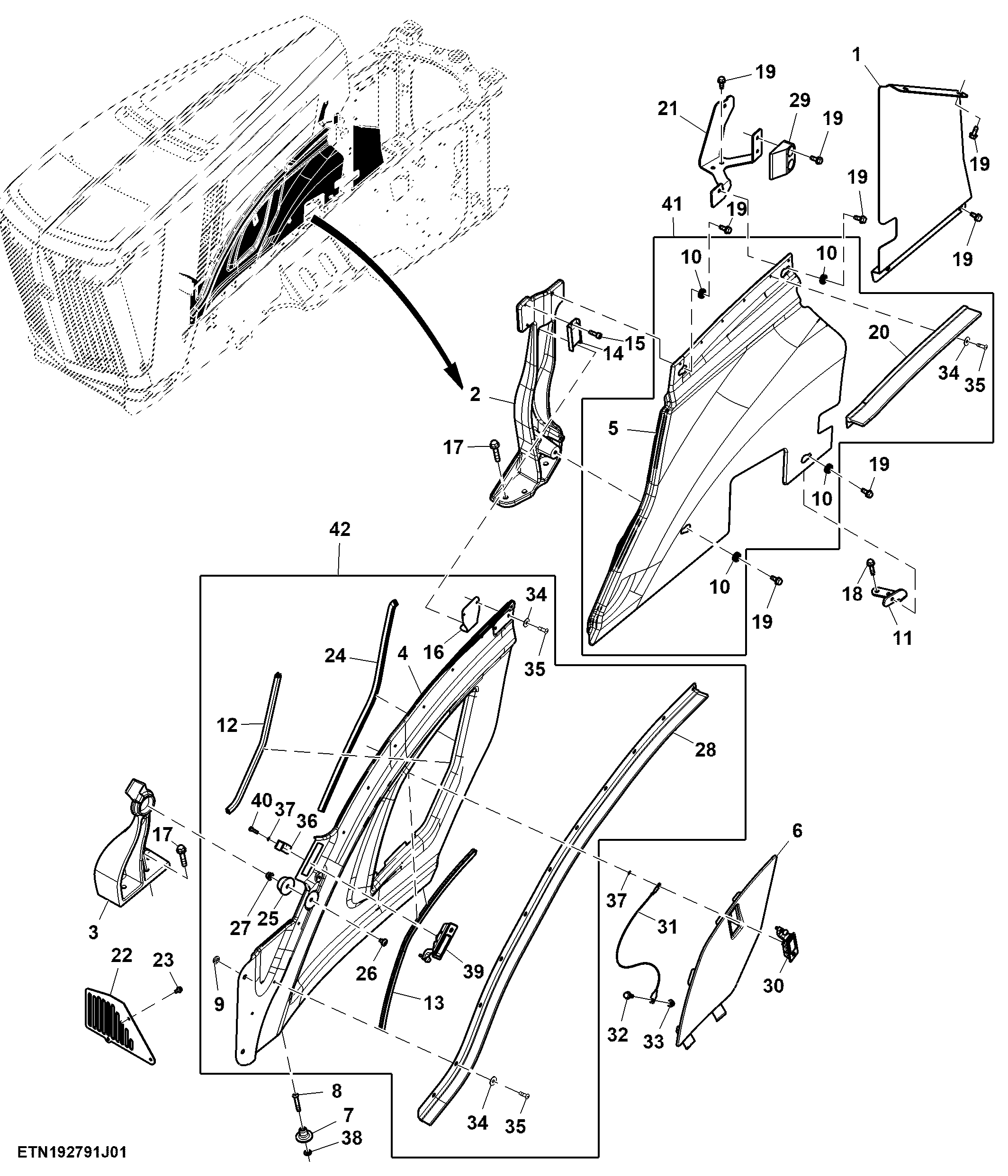Engine Side Cover, 15.0 L FT4 Engine, LH (807001 - )