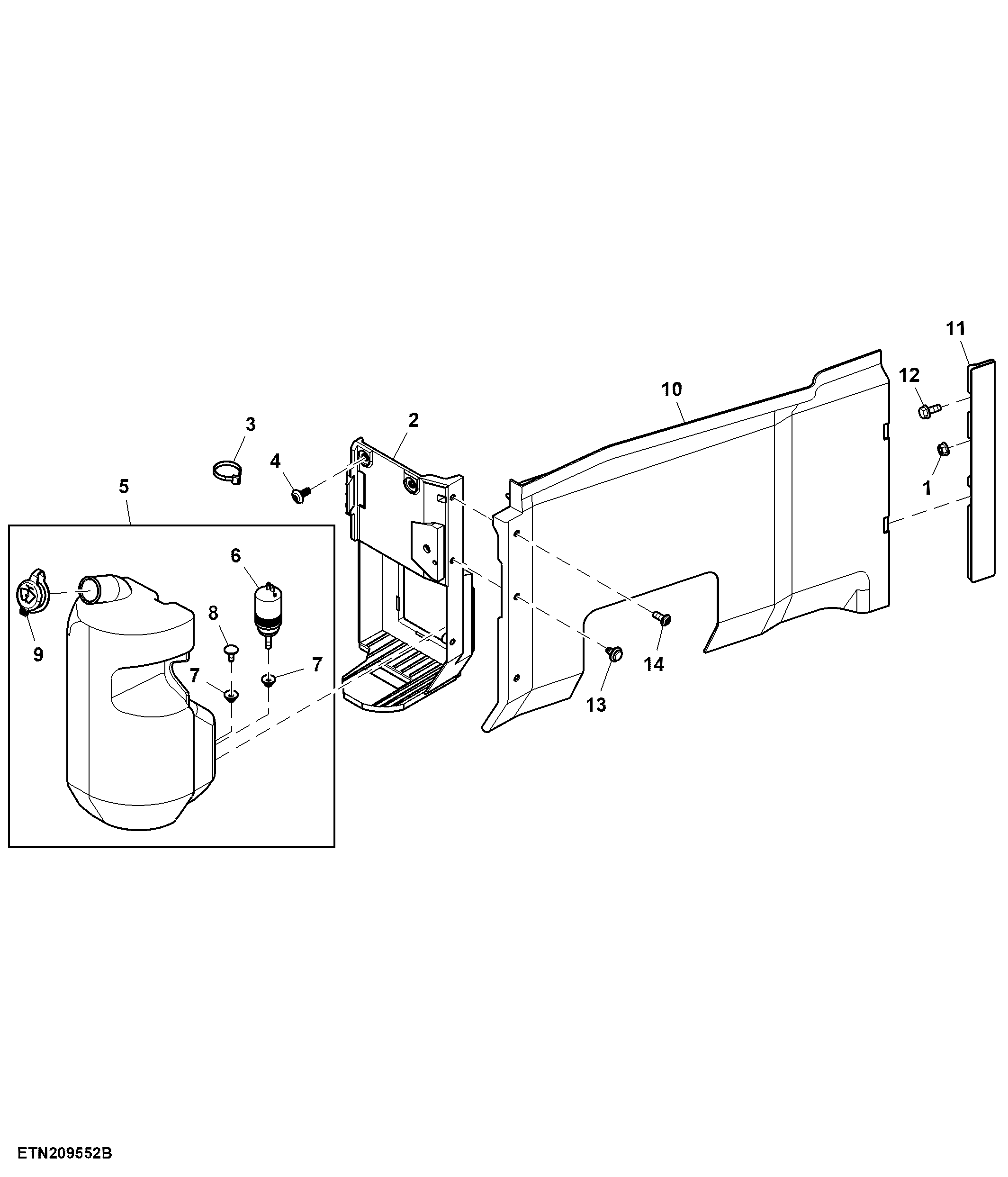 Reservoir, Windshield Washer, W/ Front Loader