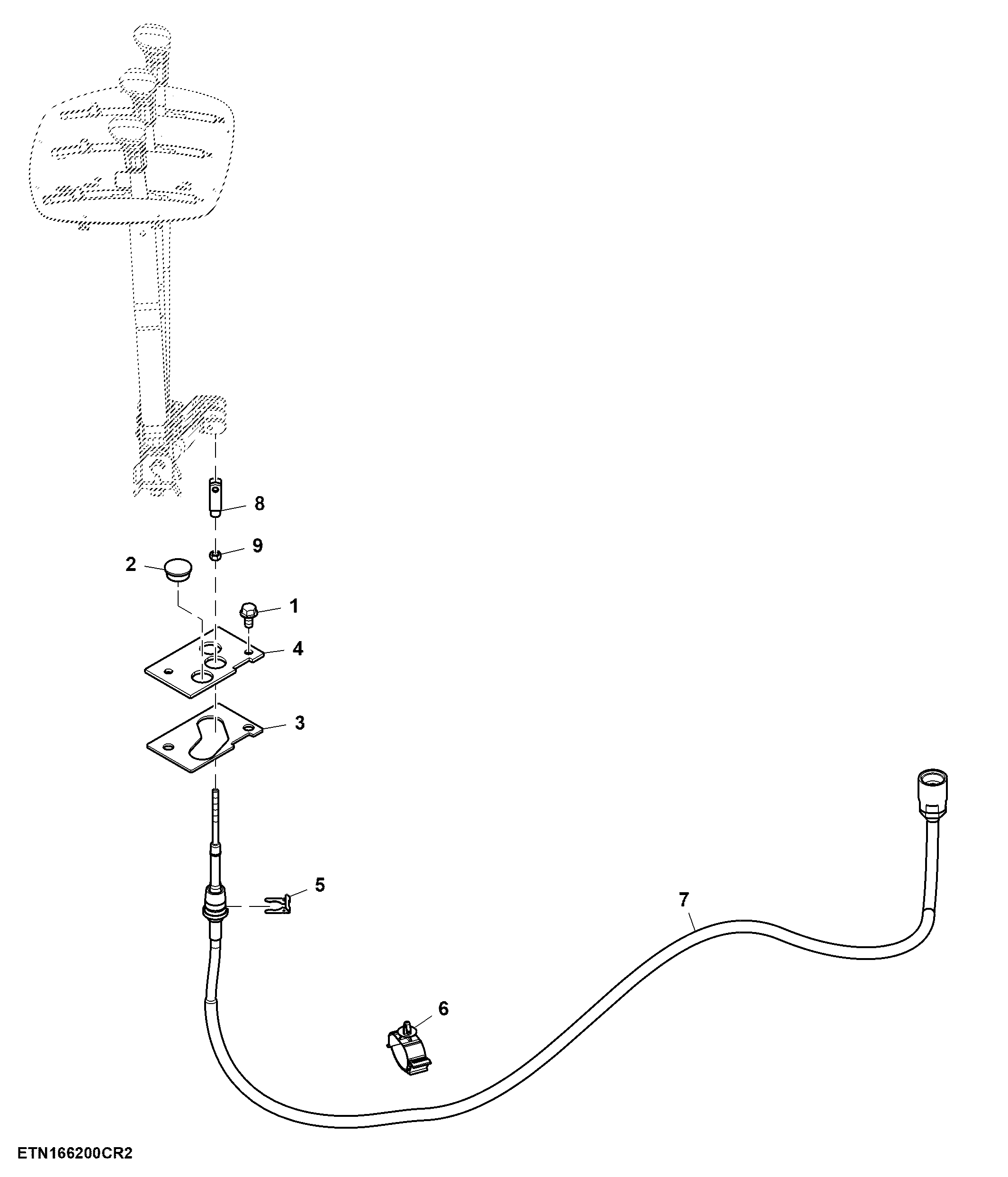 Cable, Lever, Mechanical SCV, Position 3rd, Electrical SCV, Position 1st, 2nd