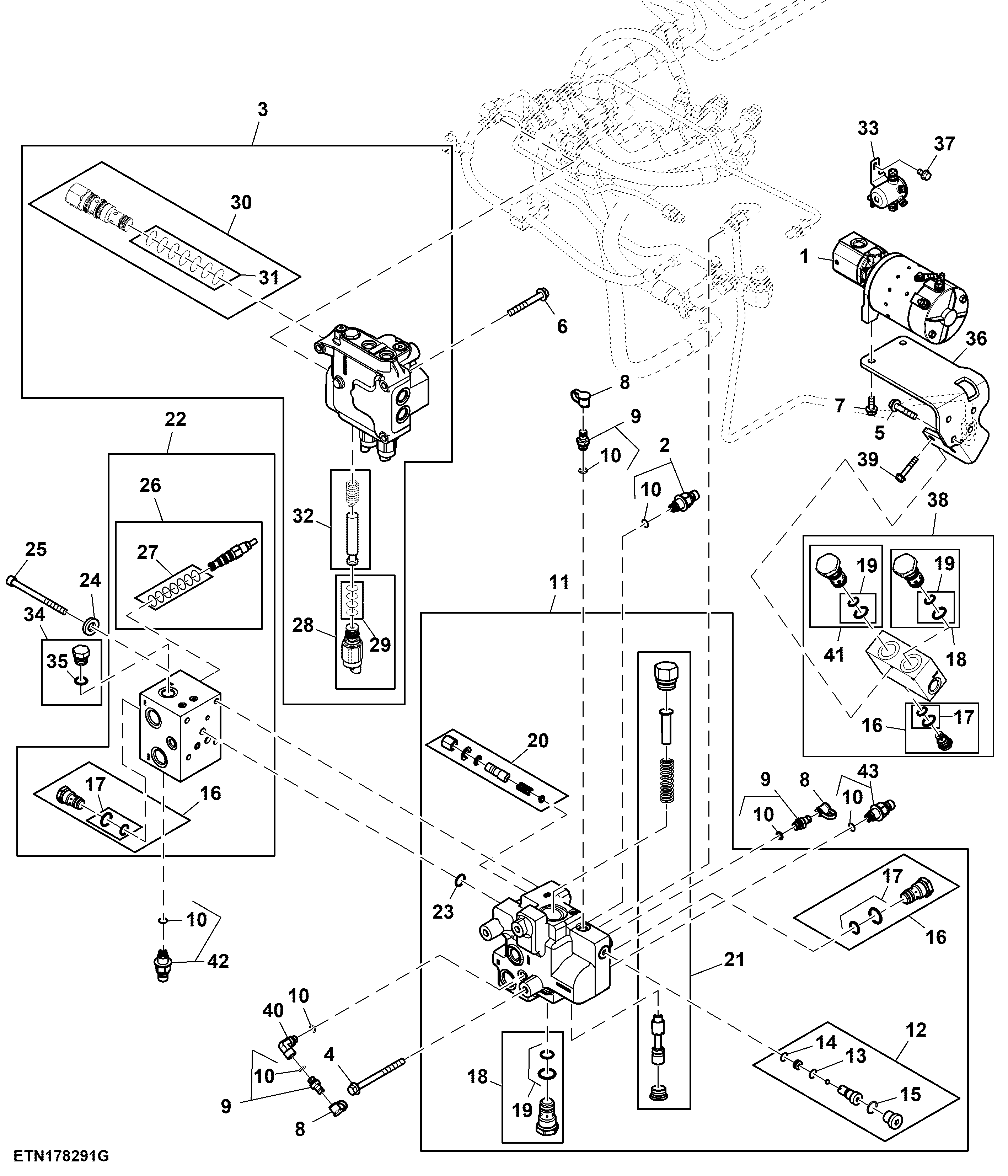 Steering Control Valve, AutoTrac™, W/ Back Up Pump (804101 - )