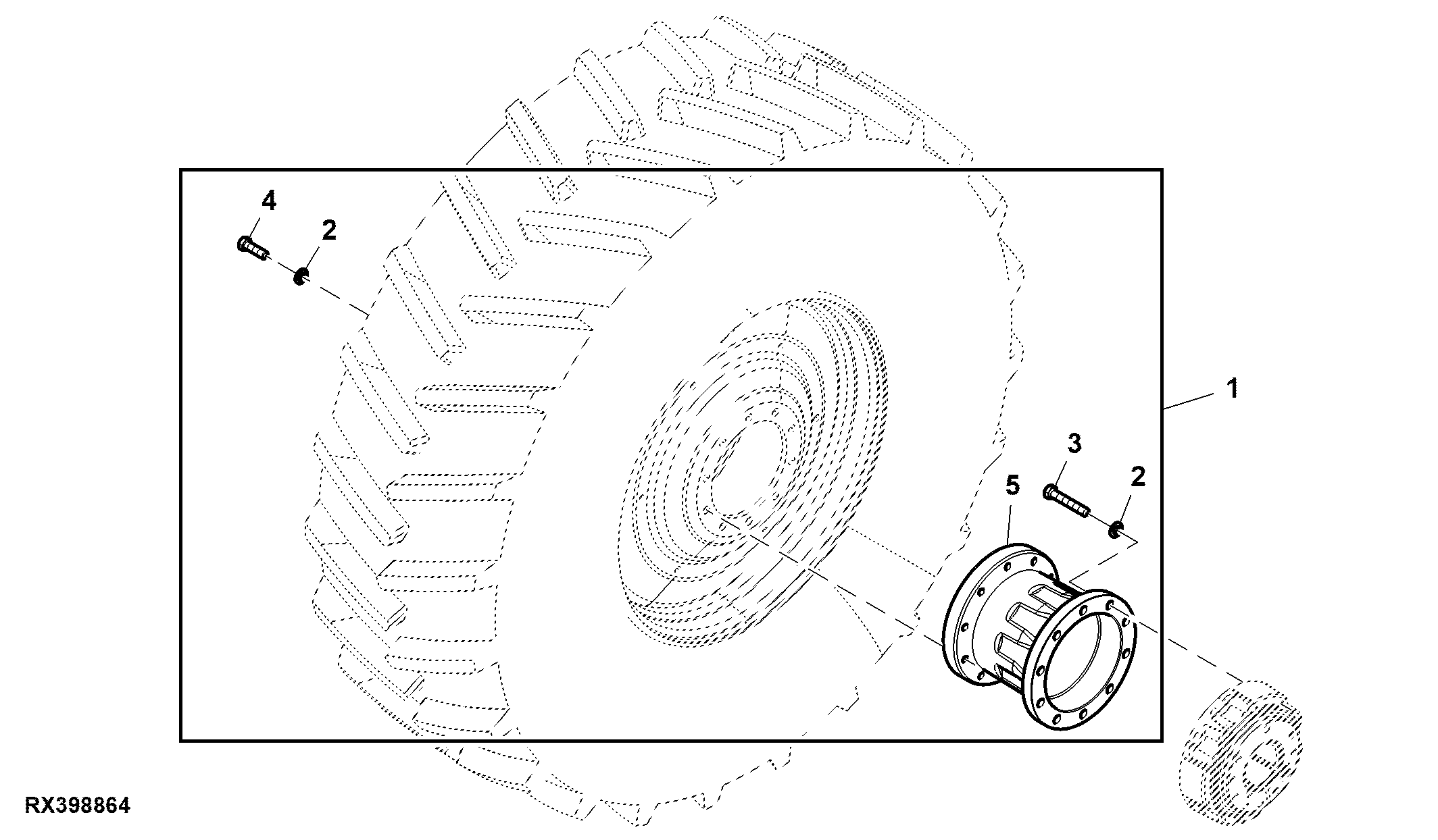Hub Extension, 13" Heavy Duty Dual Hub, Attachment